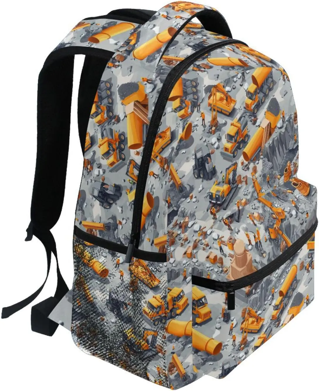 Backpacks for Teenager Fashion Business Work Bag with Chest Strap for Travel Trip Construction Scene Dam Construction Bulldozer