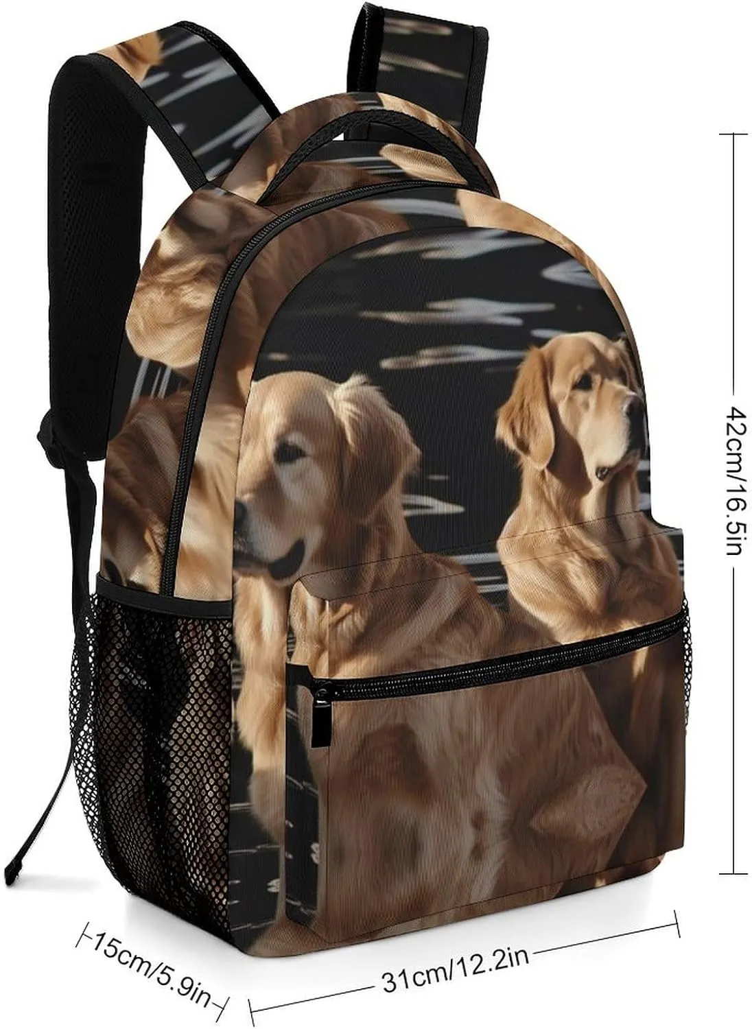 Backpacks Golden Retrievers Travel Bag Laptop Backpack Casual Daypack for Weekender Business Hiking