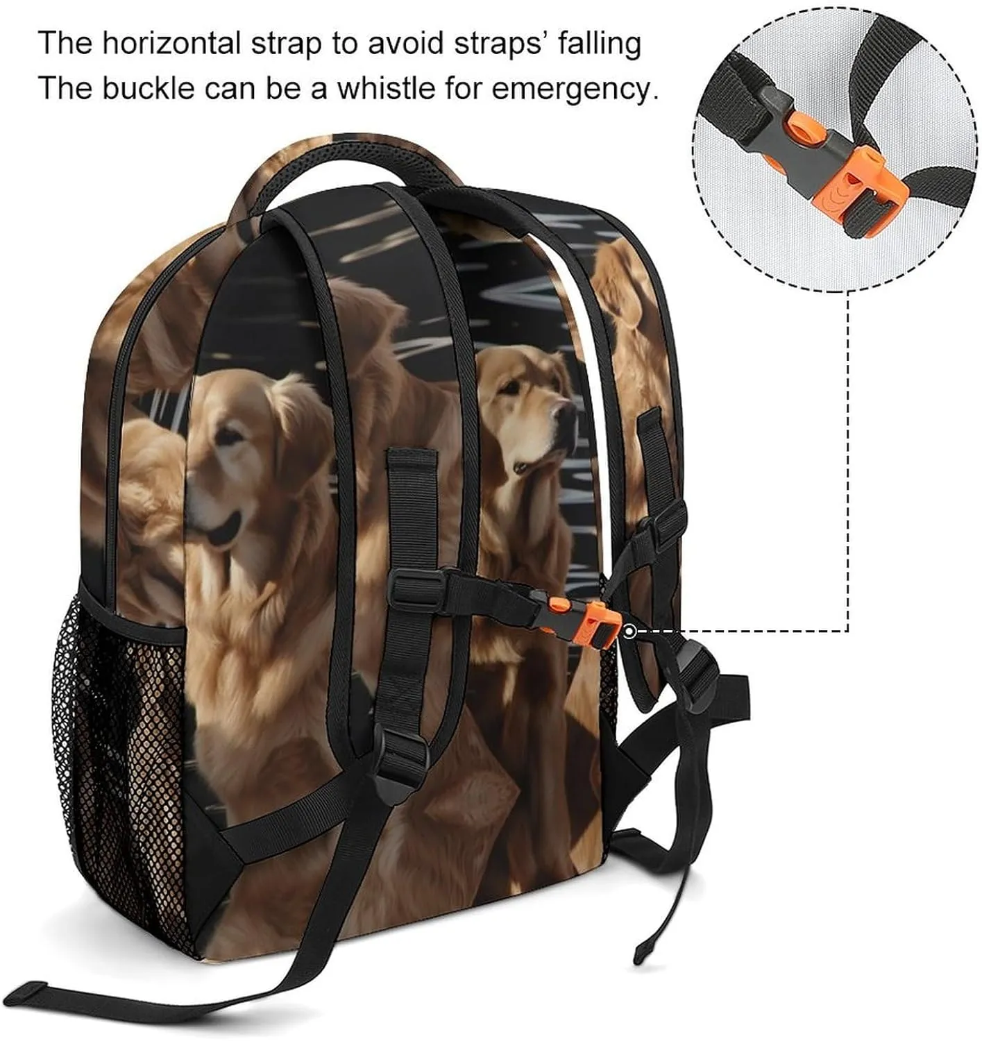 Backpacks Golden Retrievers Travel Bag Laptop Backpack Casual Daypack for Weekender Business Hiking