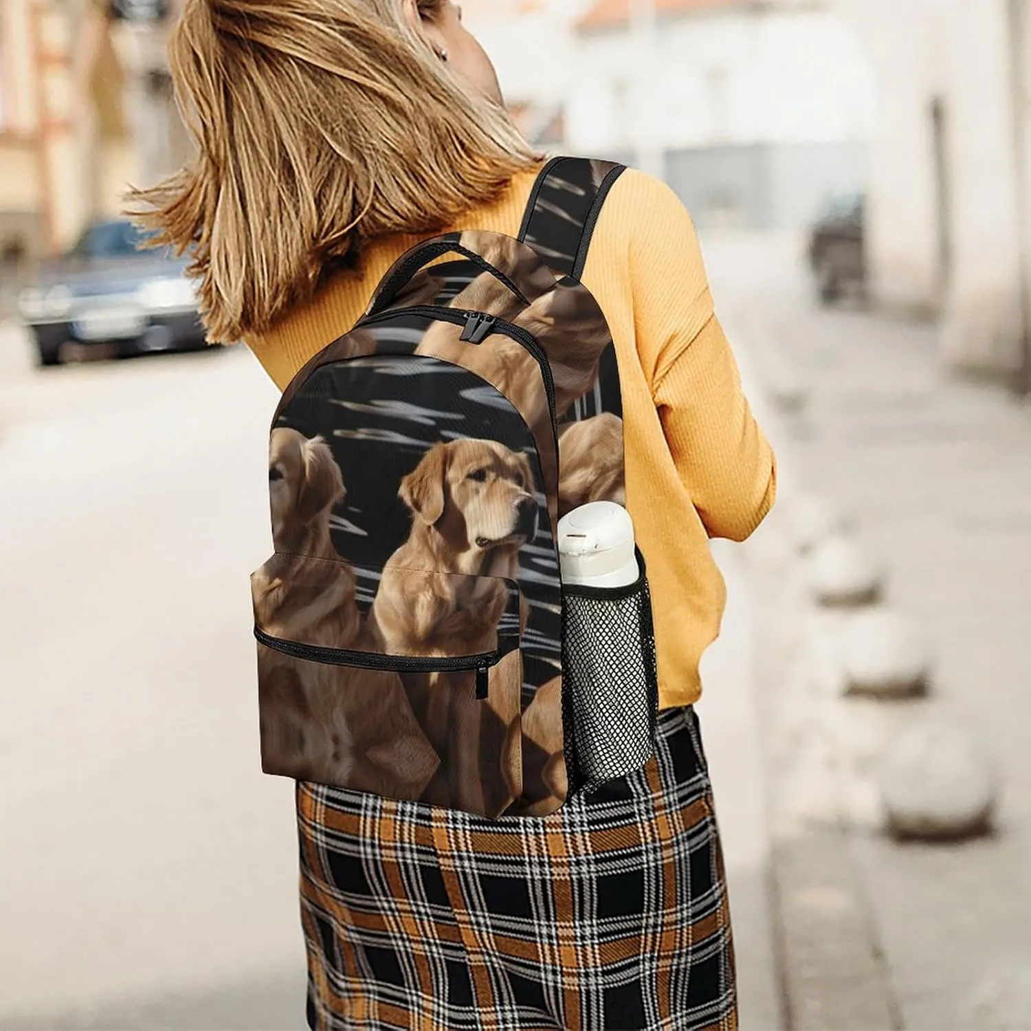 Backpacks Golden Retrievers Travel Bag Laptop Backpack Casual Daypack for Weekender Business Hiking