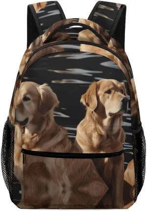 Backpacks Golden Retrievers Travel Bag Laptop Backpack Casual Daypack for Weekender Business Hiking
