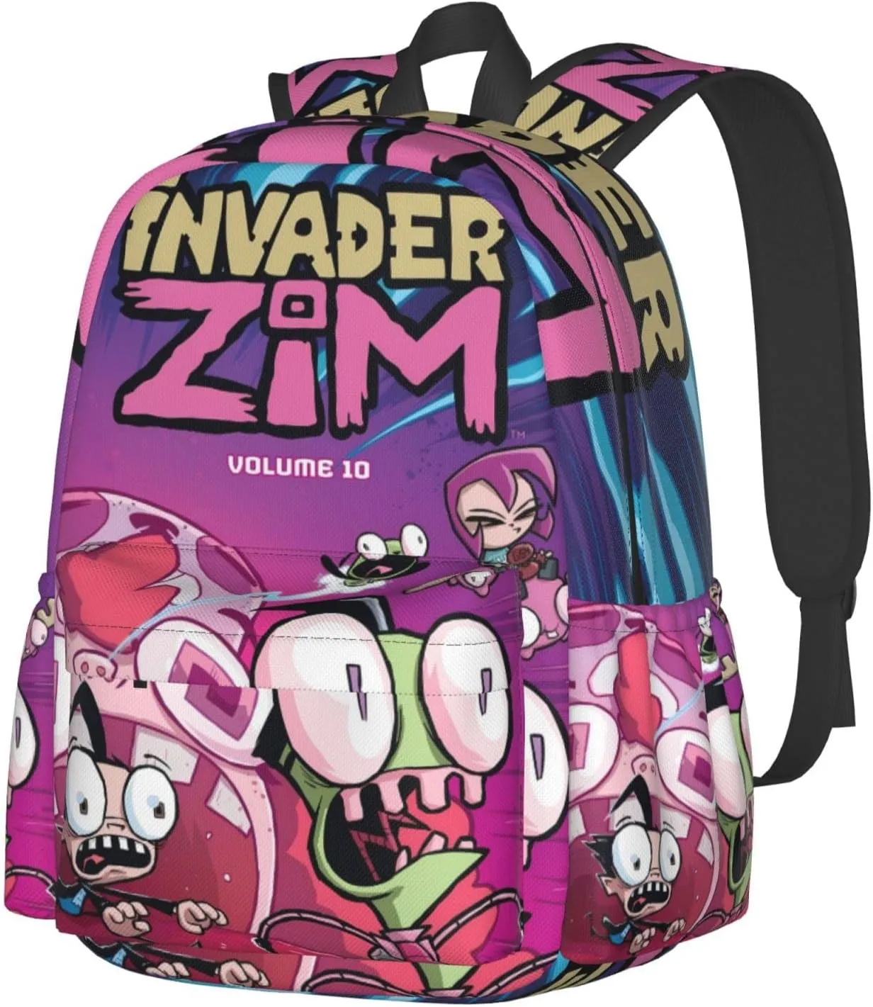 Backpacks Invader Anime Zim Adjustable Laptop Backpack Double Shoulder Bag for Women Men Climbing Shopping Work