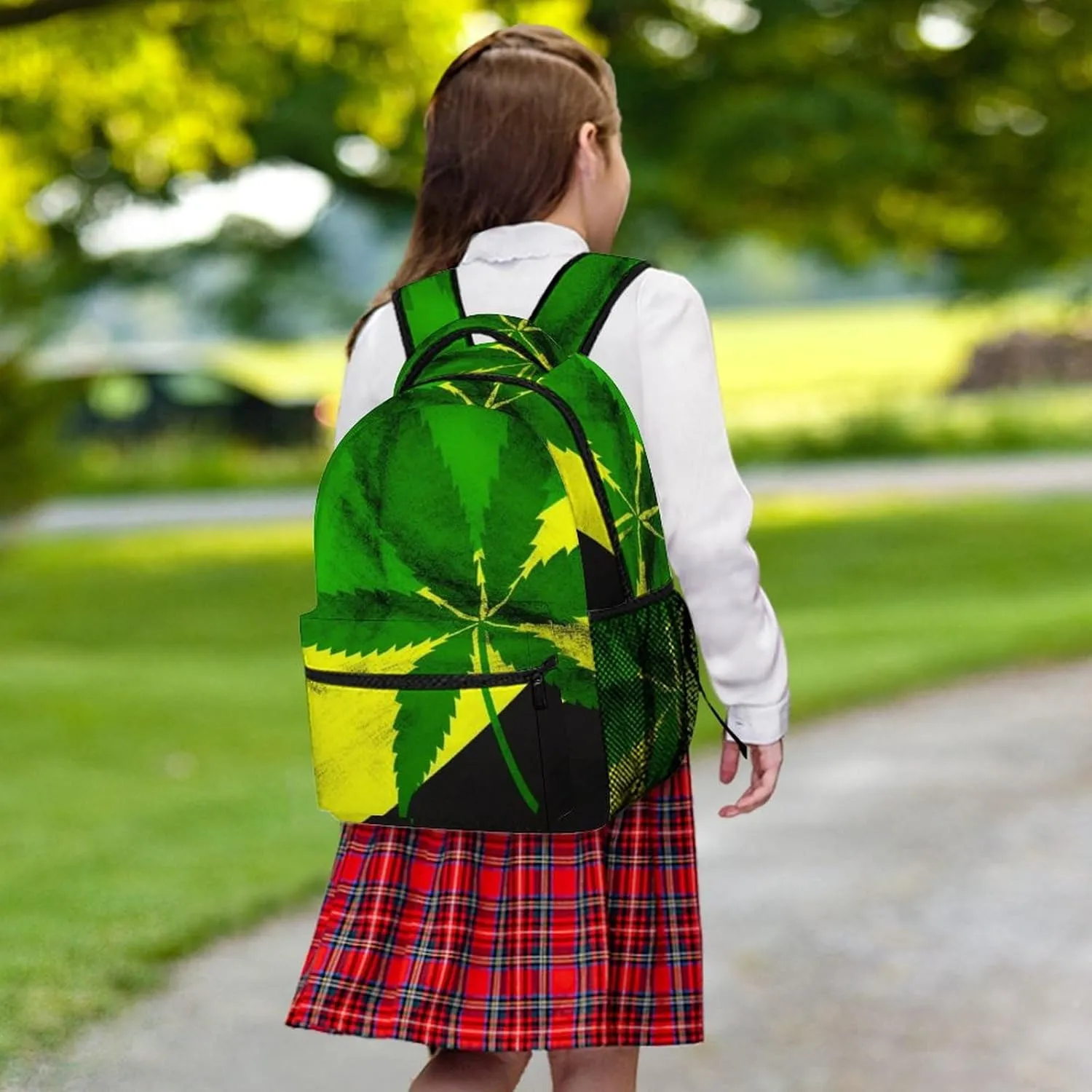 Backpacks Jamaica Flag Leaves Travel Bag Laptop Backpack Casual Daypack for Weekender Business Hiking