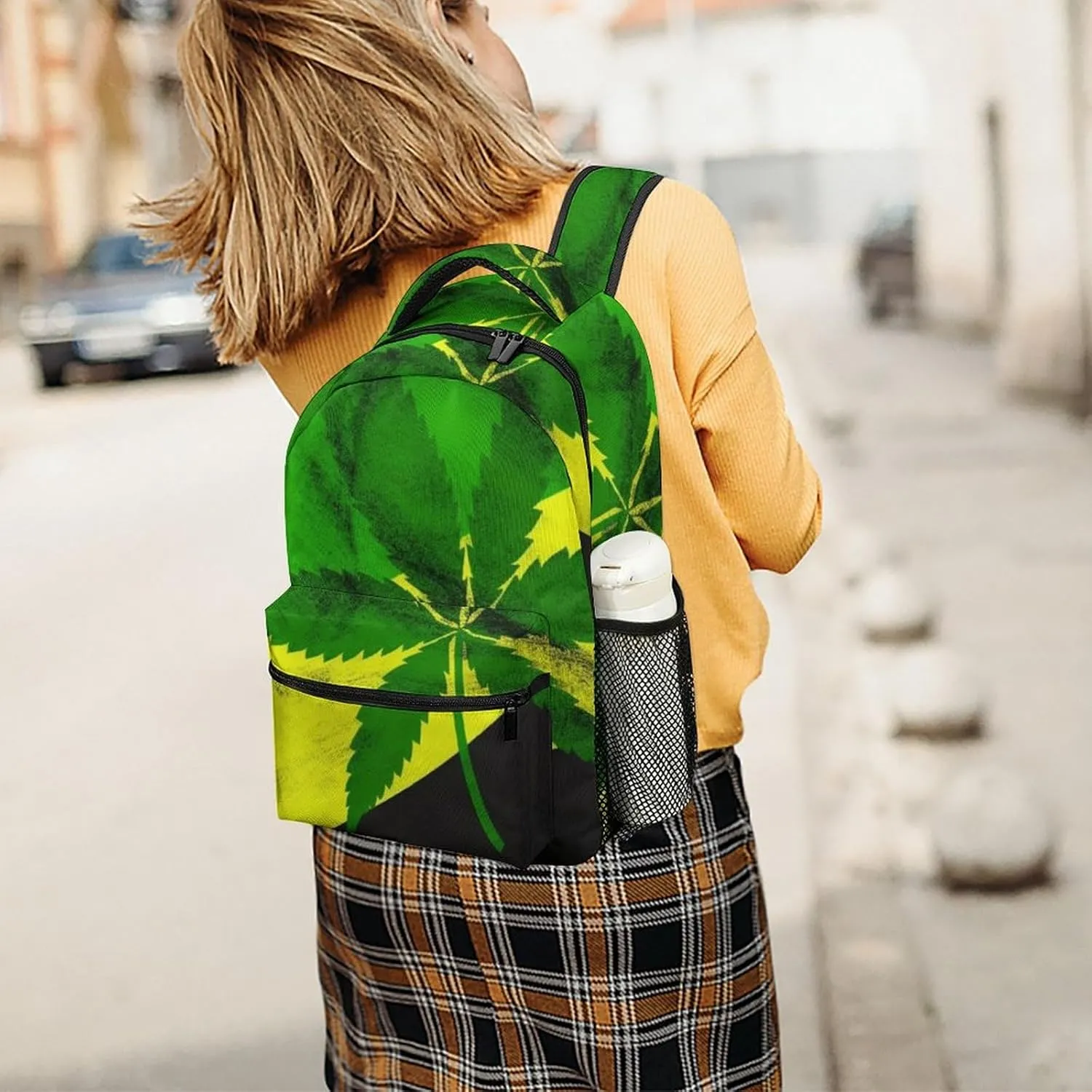 Backpacks Jamaica Flag Leaves Travel Bag Laptop Backpack Casual Daypack for Weekender Business Hiking