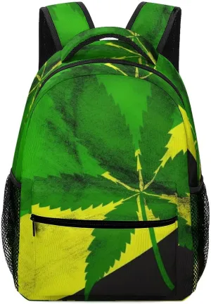 Backpacks Jamaica Flag Leaves Travel Bag Laptop Backpack Casual Daypack for Weekender Business Hiking