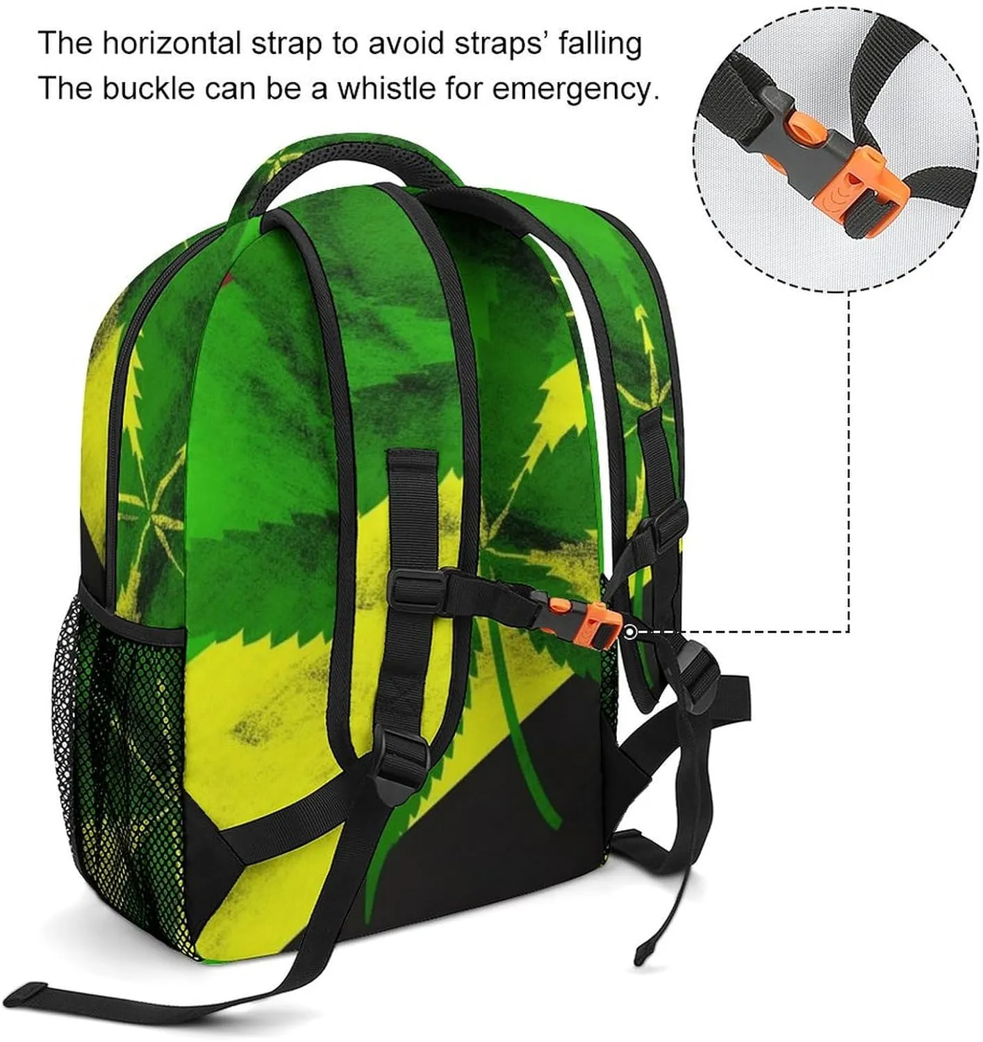 Backpacks Jamaica Flag Leaves Travel Bag Laptop Backpack Casual Daypack for Weekender Business Hiking