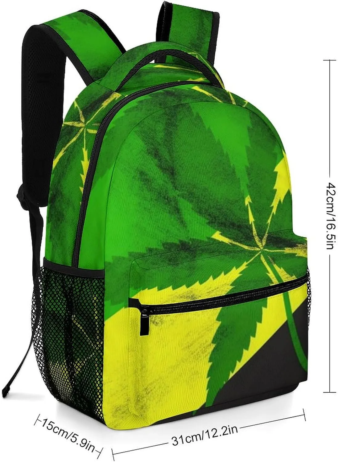 Backpacks Jamaica Flag Leaves Travel Bag Laptop Backpack Casual Daypack for Weekender Business Hiking
