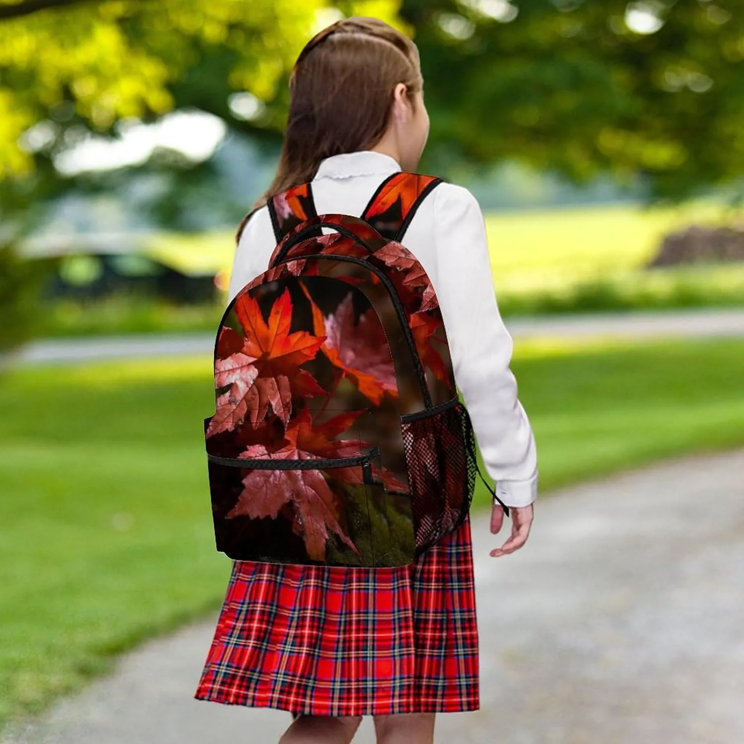 Backpacks Red Maple Leaves Travel Bag Laptop Backpack Casual Daypack for Weekender Business Hiking