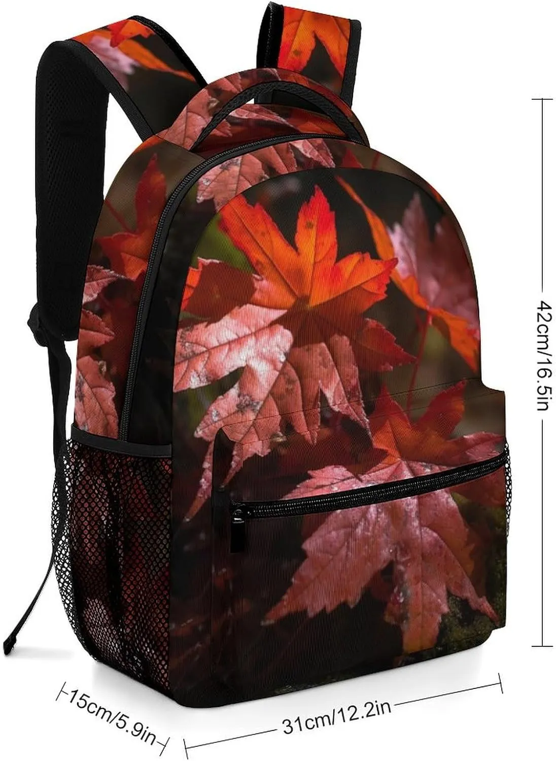 Backpacks Red Maple Leaves Travel Bag Laptop Backpack Casual Daypack for Weekender Business Hiking