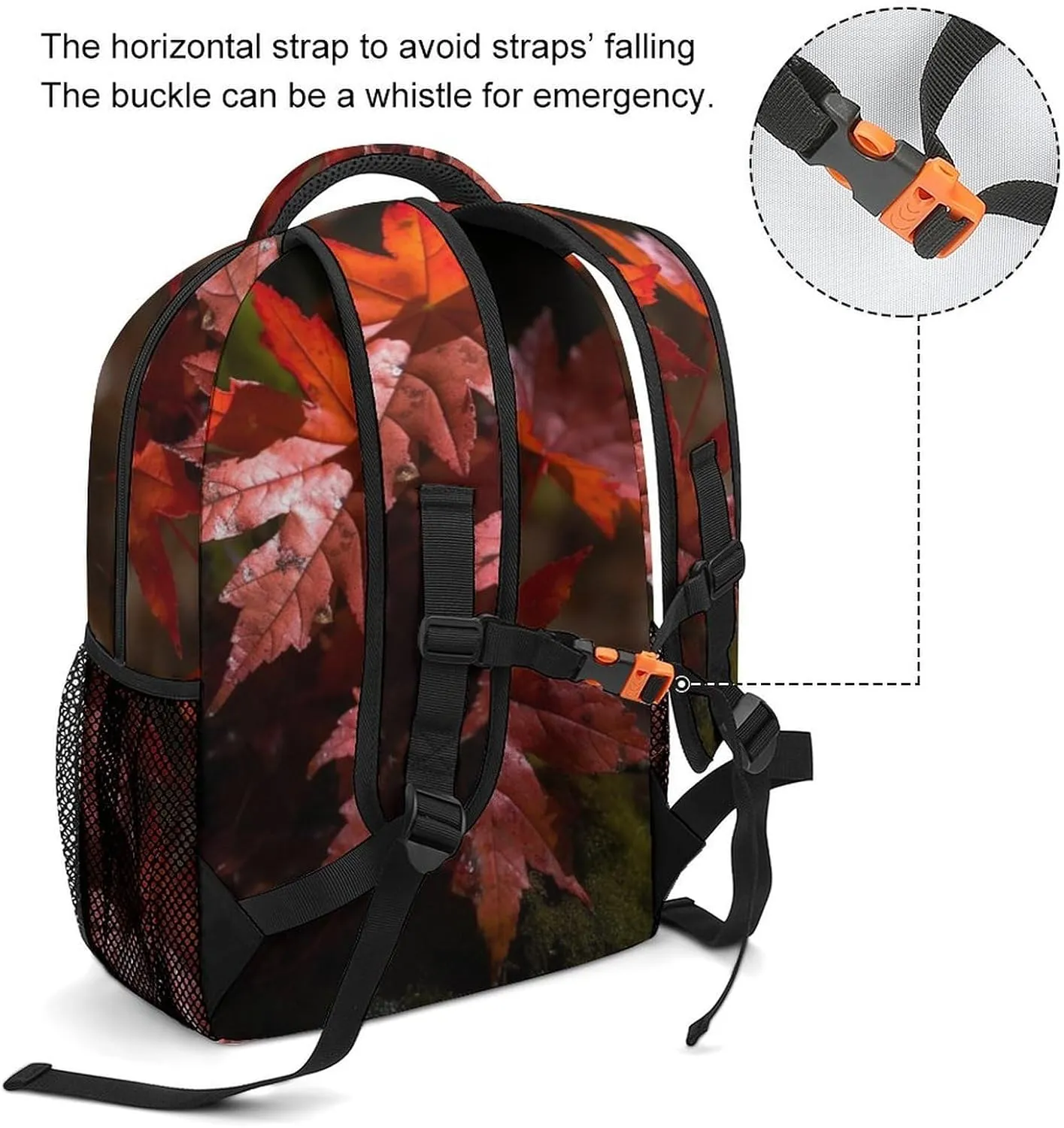 Backpacks Red Maple Leaves Travel Bag Laptop Backpack Casual Daypack for Weekender Business Hiking