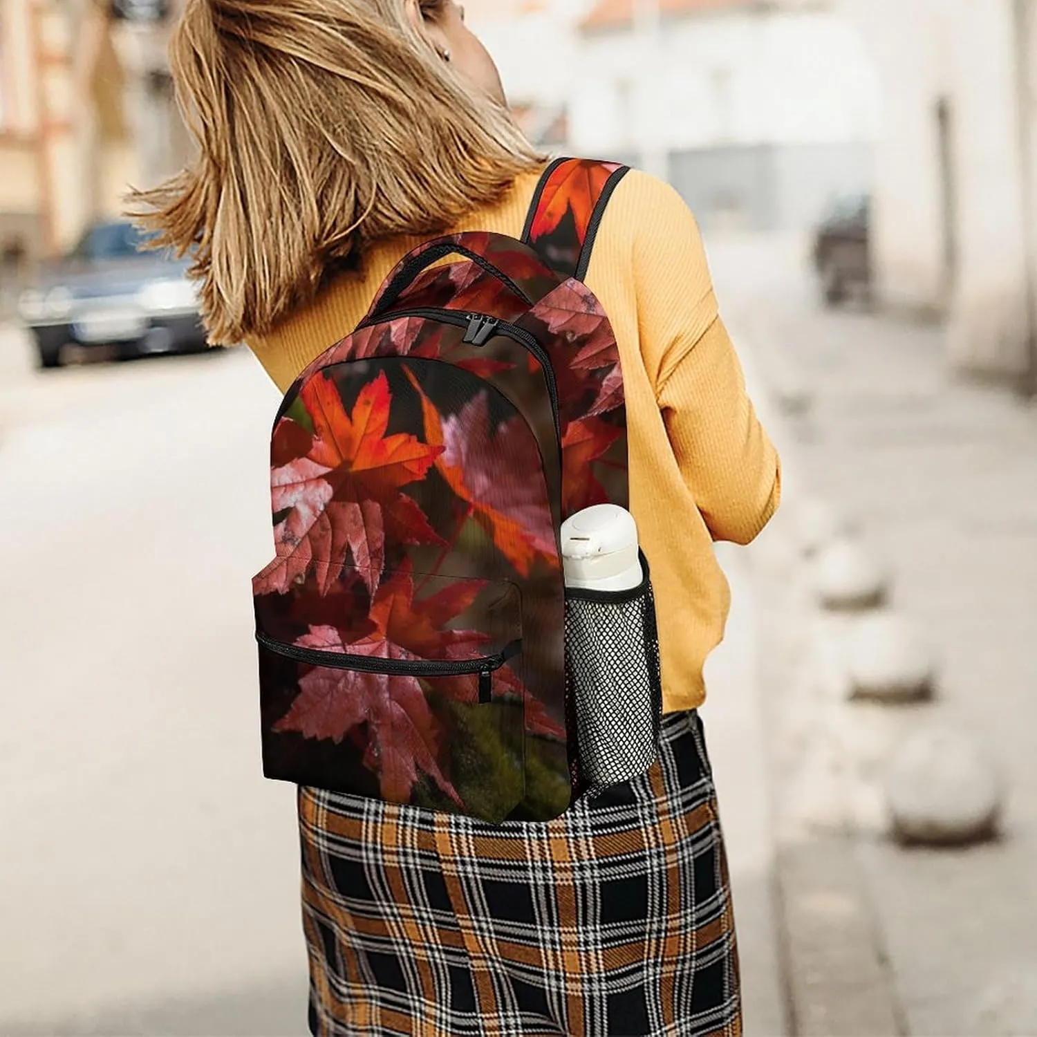Backpacks Red Maple Leaves Travel Bag Laptop Backpack Casual Daypack for Weekender Business Hiking