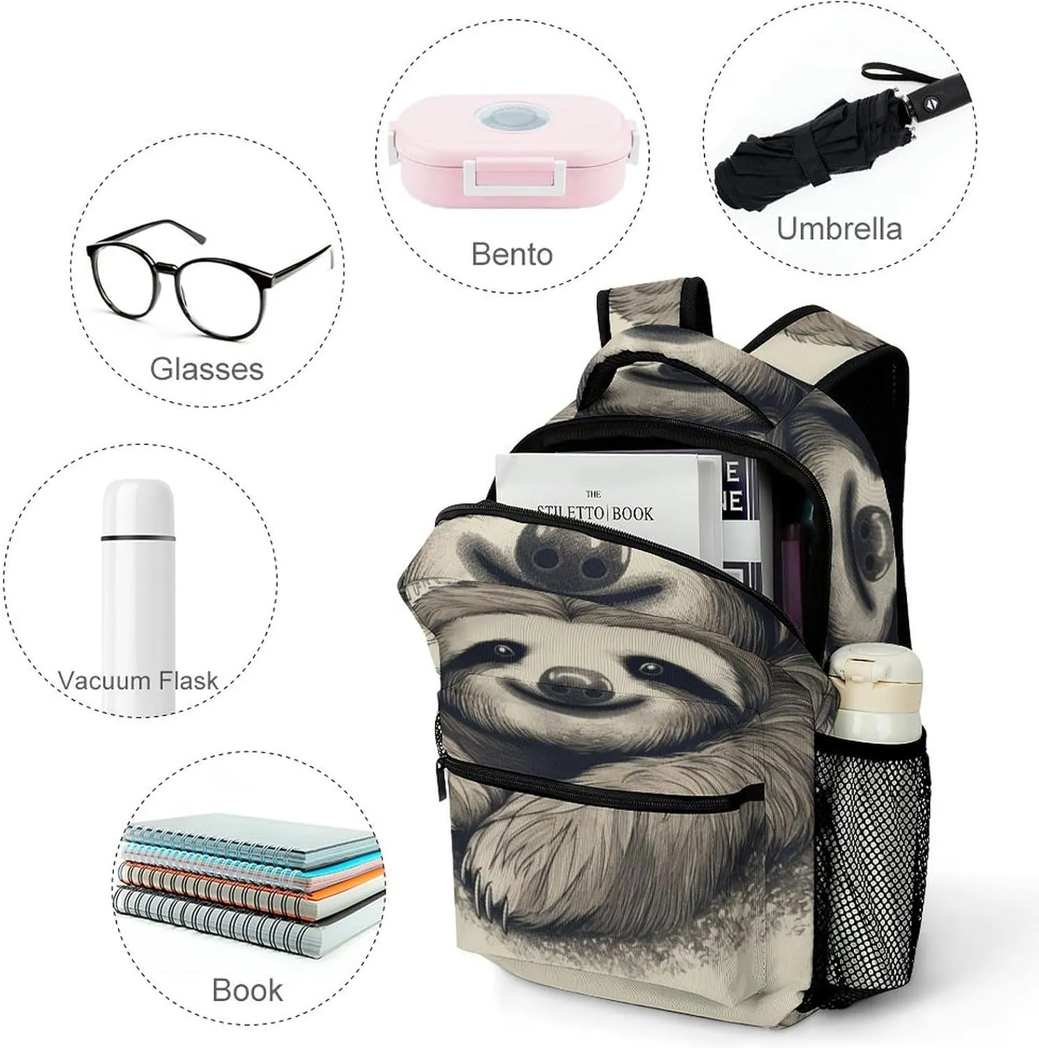 Backpacks Sloth My Spirit Animal Travel Bag Laptop Backpack Casual Daypack for Weekender Business Hiking