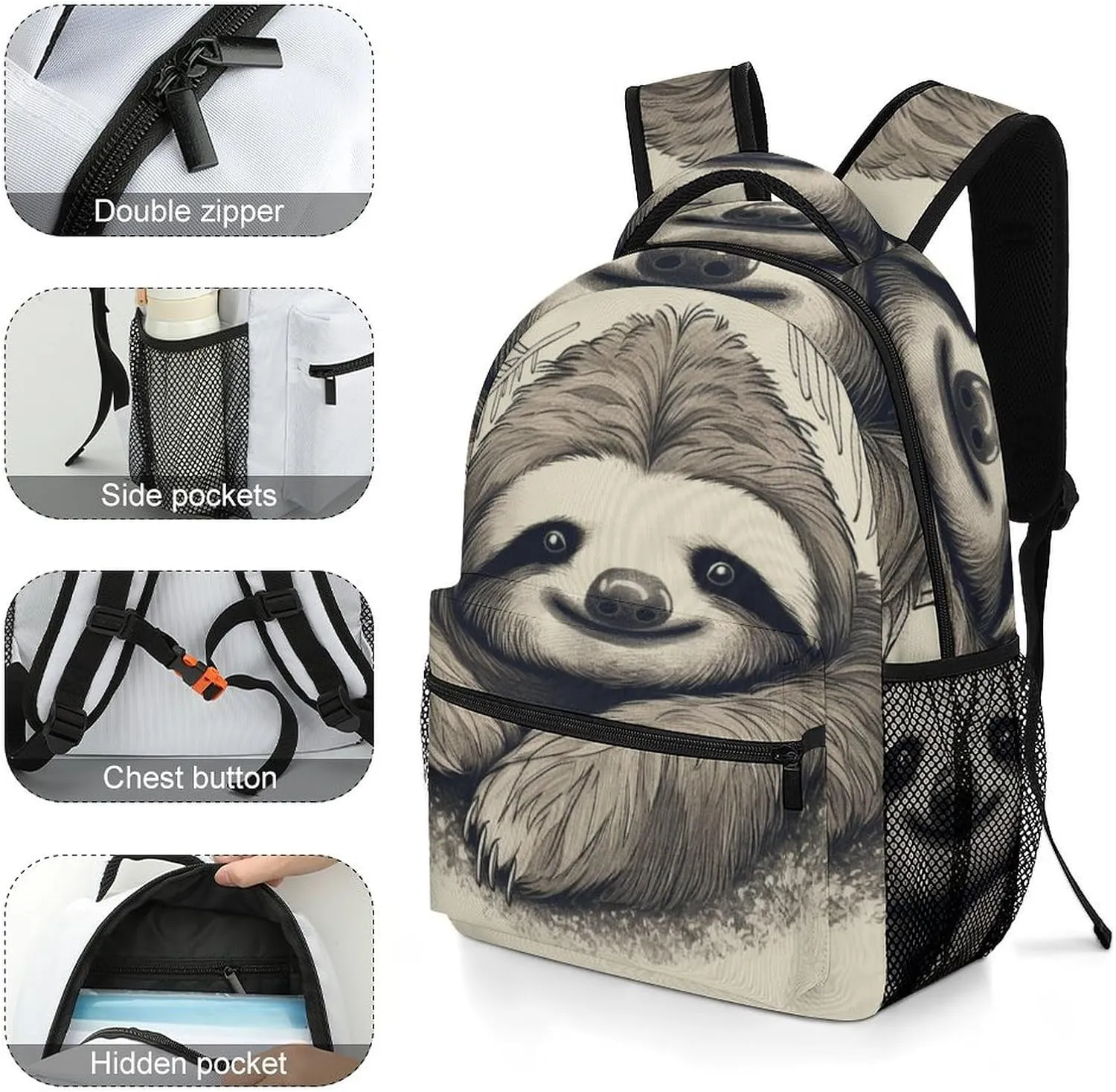 Backpacks Sloth My Spirit Animal Travel Bag Laptop Backpack Casual Daypack for Weekender Business Hiking