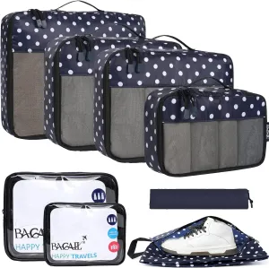 BAGAIL 8 Set/9 Set Packing Cubes Luggage Packing Organizer for Travel, Suitcase Packing Bags for Travel Accessories