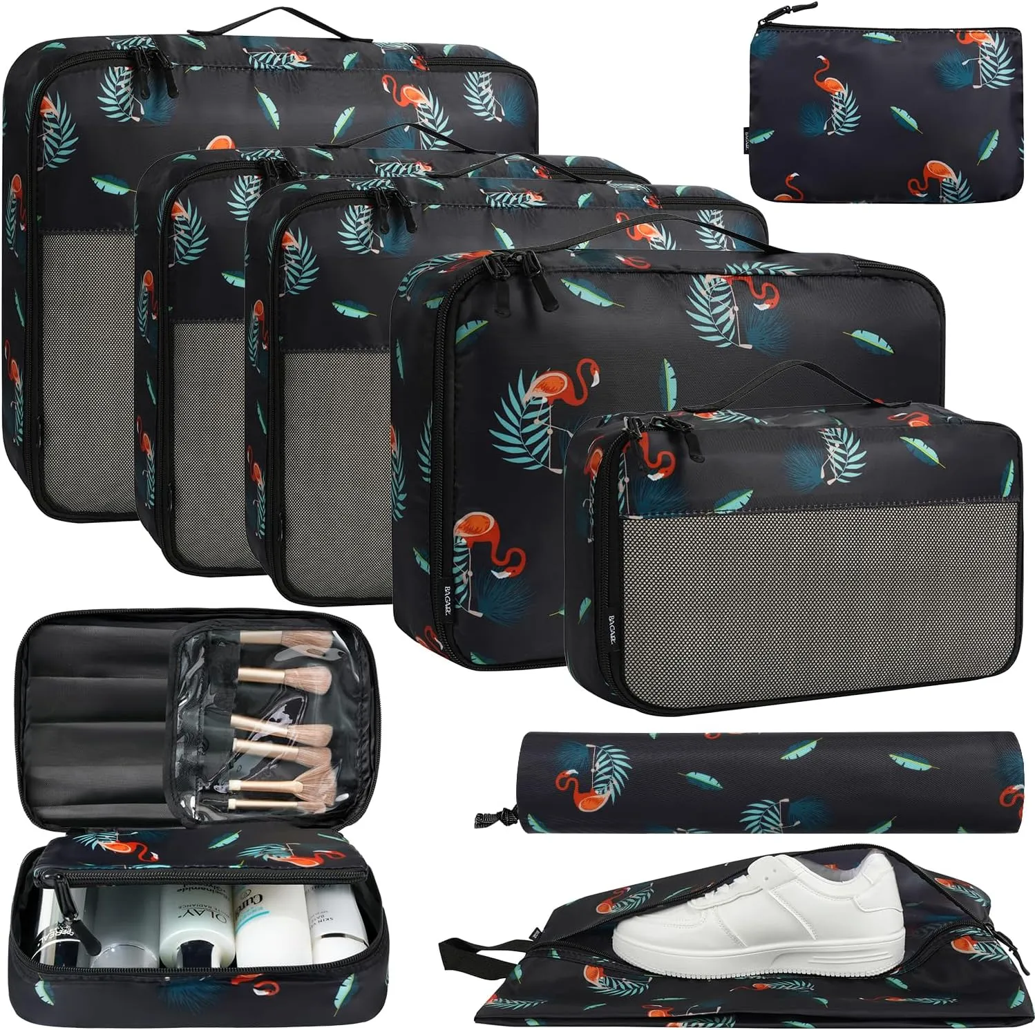 BAGAIL 8 Set/9 Set Packing Cubes Luggage Packing Organizer for Travel, Suitcase Packing Bags for Travel Accessories