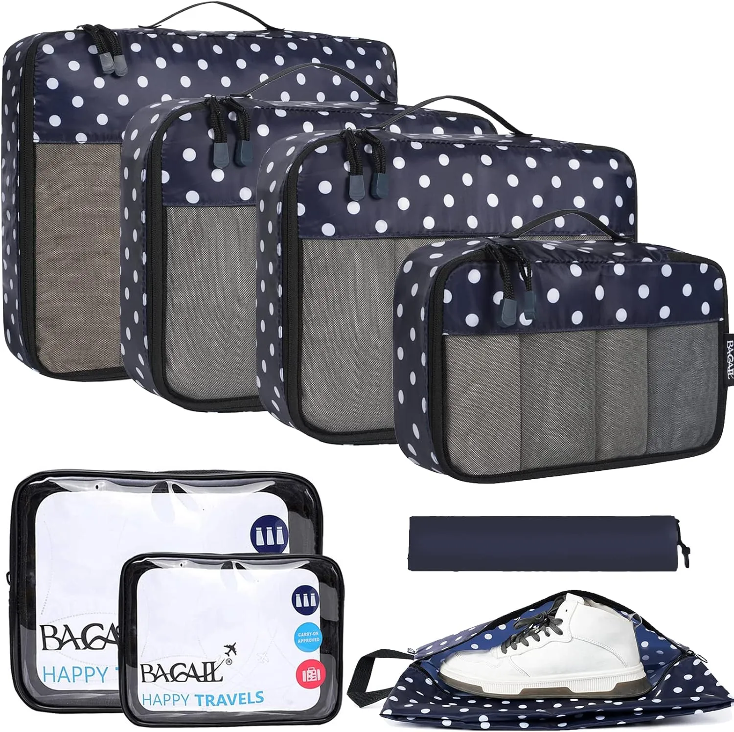 BAGAIL 8 Set/9 Set Packing Cubes Luggage Packing Organizer for Travel, Suitcase Packing Bags for Travel Accessories