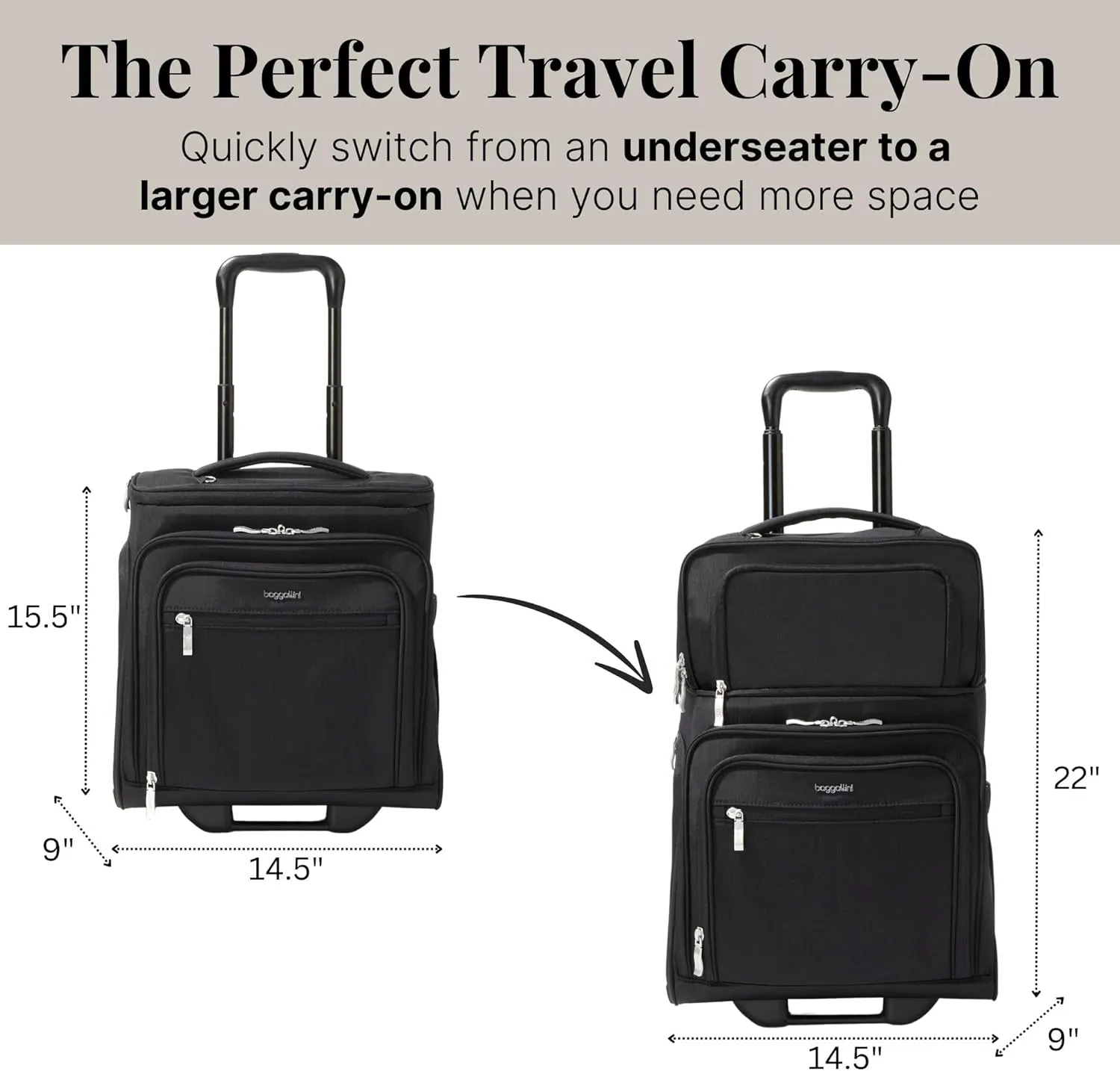 Baggallini Expandable Underseat Carry-On