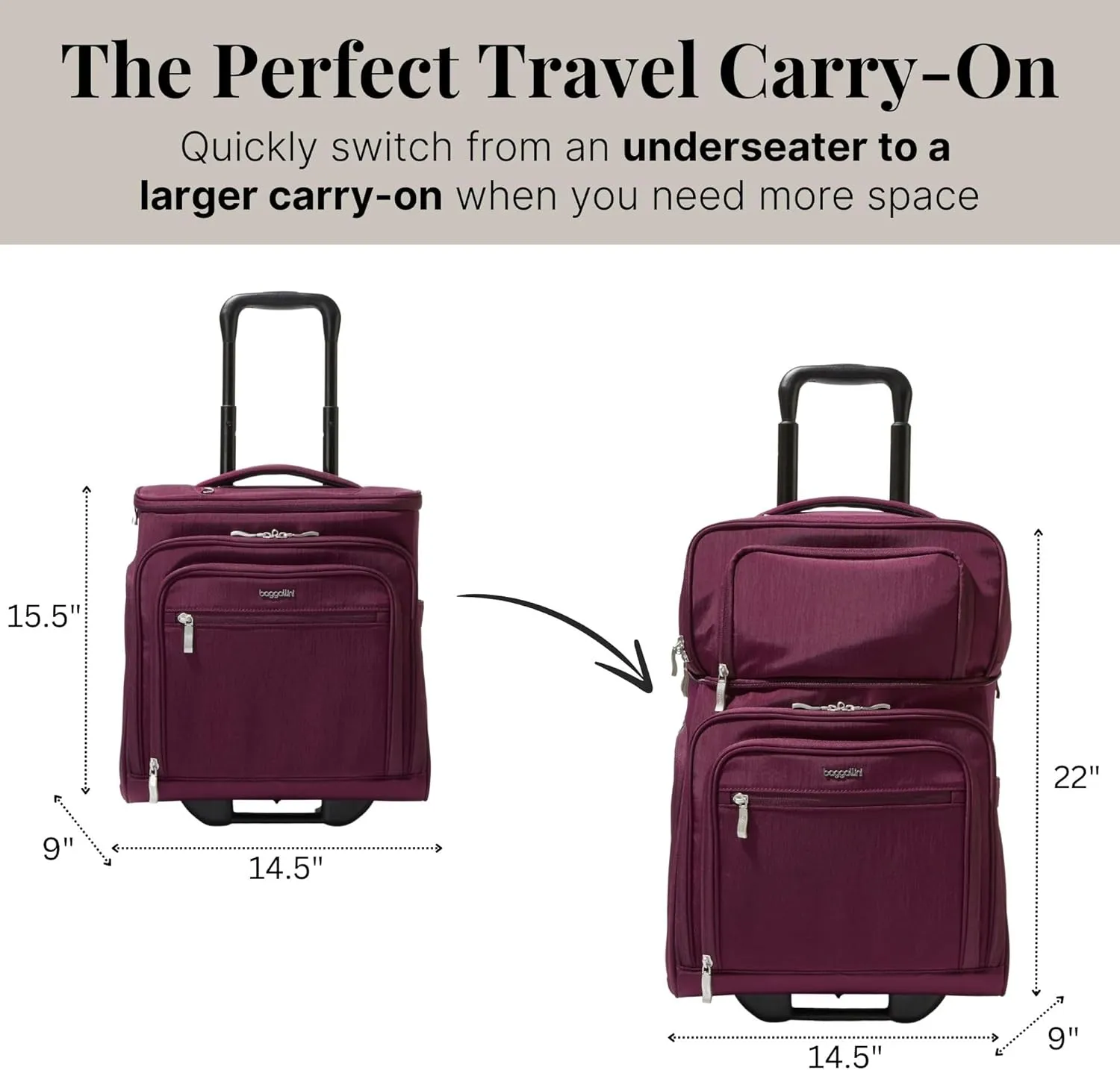 Baggallini Expandable Underseat Carry-On