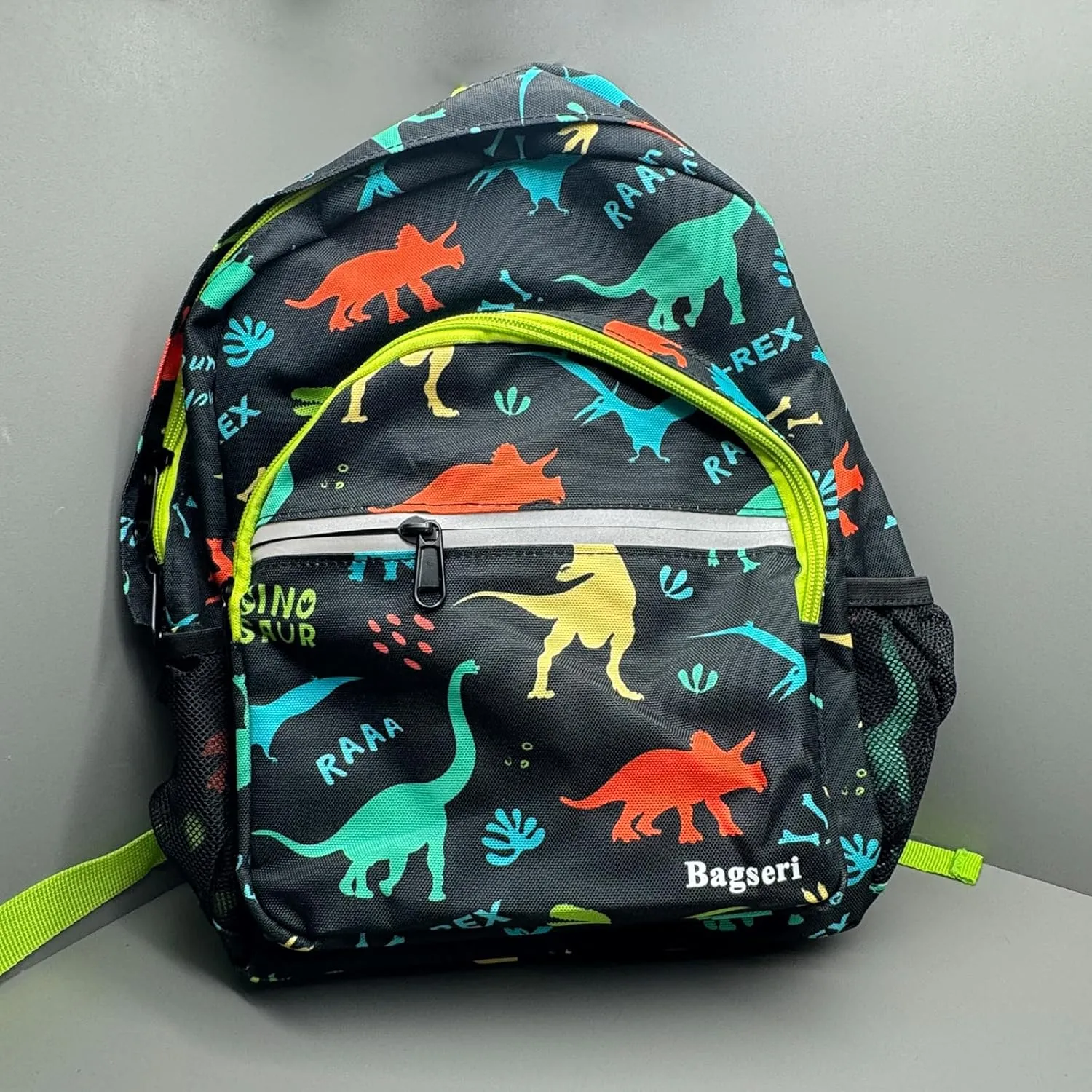 Bagseri Toddler Backpack, Dinosaur Backpack for Boys, Lightweight Kids Backpack Daycare Bag Preschool Backpack, 12 Inch (Cute Dinosaur, Black)