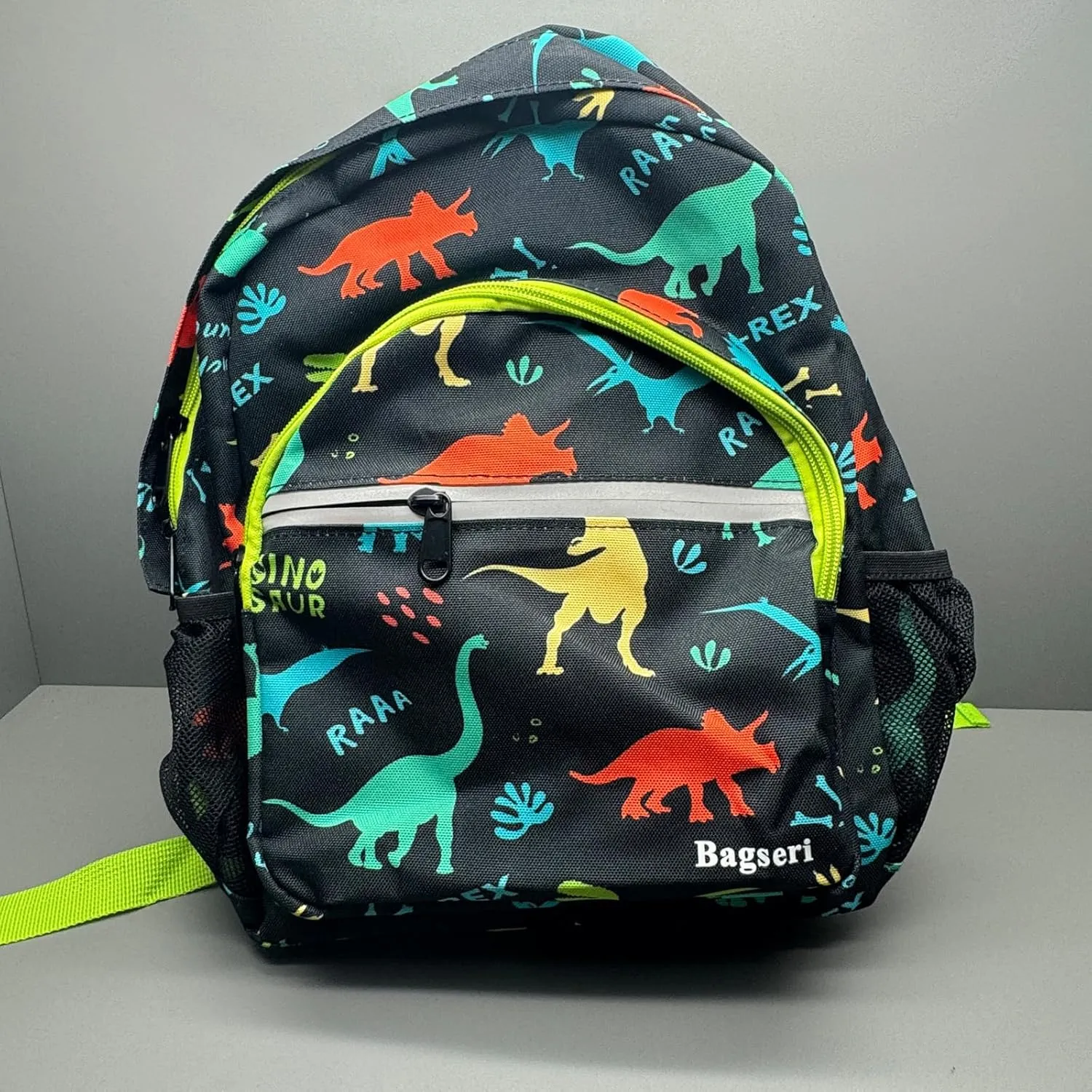 Bagseri Toddler Backpack, Dinosaur Backpack for Boys, Lightweight Kids Backpack Daycare Bag Preschool Backpack, 12 Inch (Cute Dinosaur, Black)