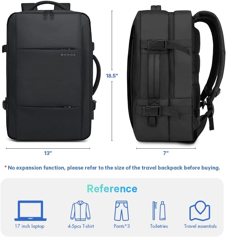 BANGE 28L Travel Backpacks,Weekender Expandable Carry-On Backpack for Airplanes, Waterproof 17.3 inch Laptop Backpack for Men and Women…