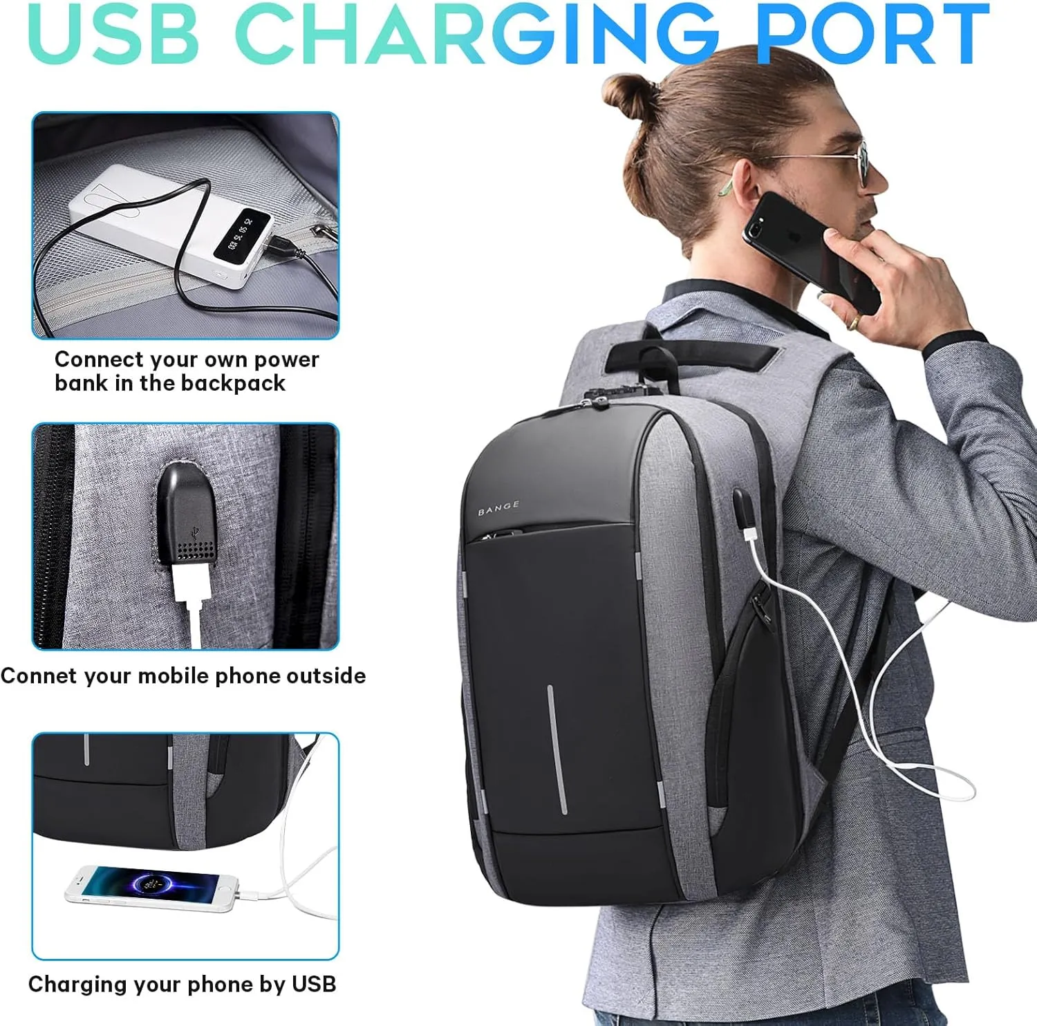BANGE Lightweight Travel Backpack， Laptop Backpack for 15.6 Inch Notebook, Daily Fashion Work Backpacks for Men and Women…