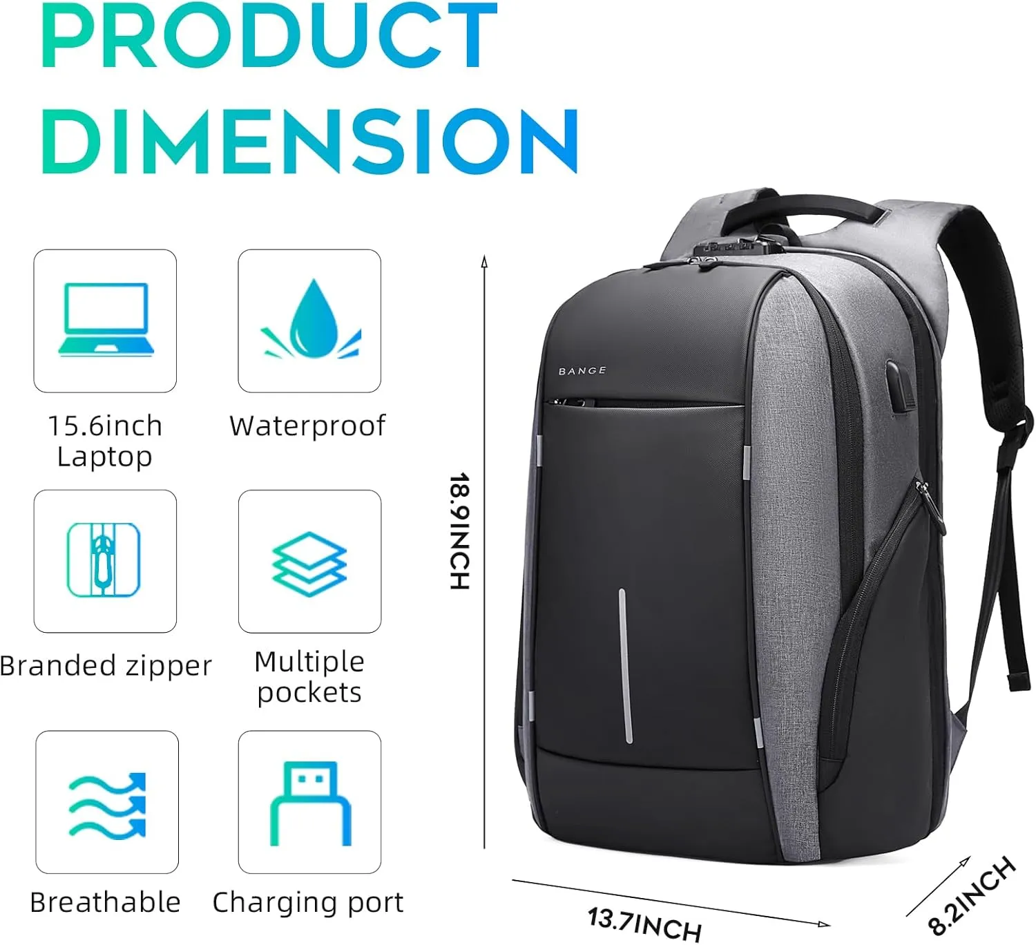 BANGE Lightweight Travel Backpack， Laptop Backpack for 15.6 Inch Notebook, Daily Fashion Work Backpacks for Men and Women…