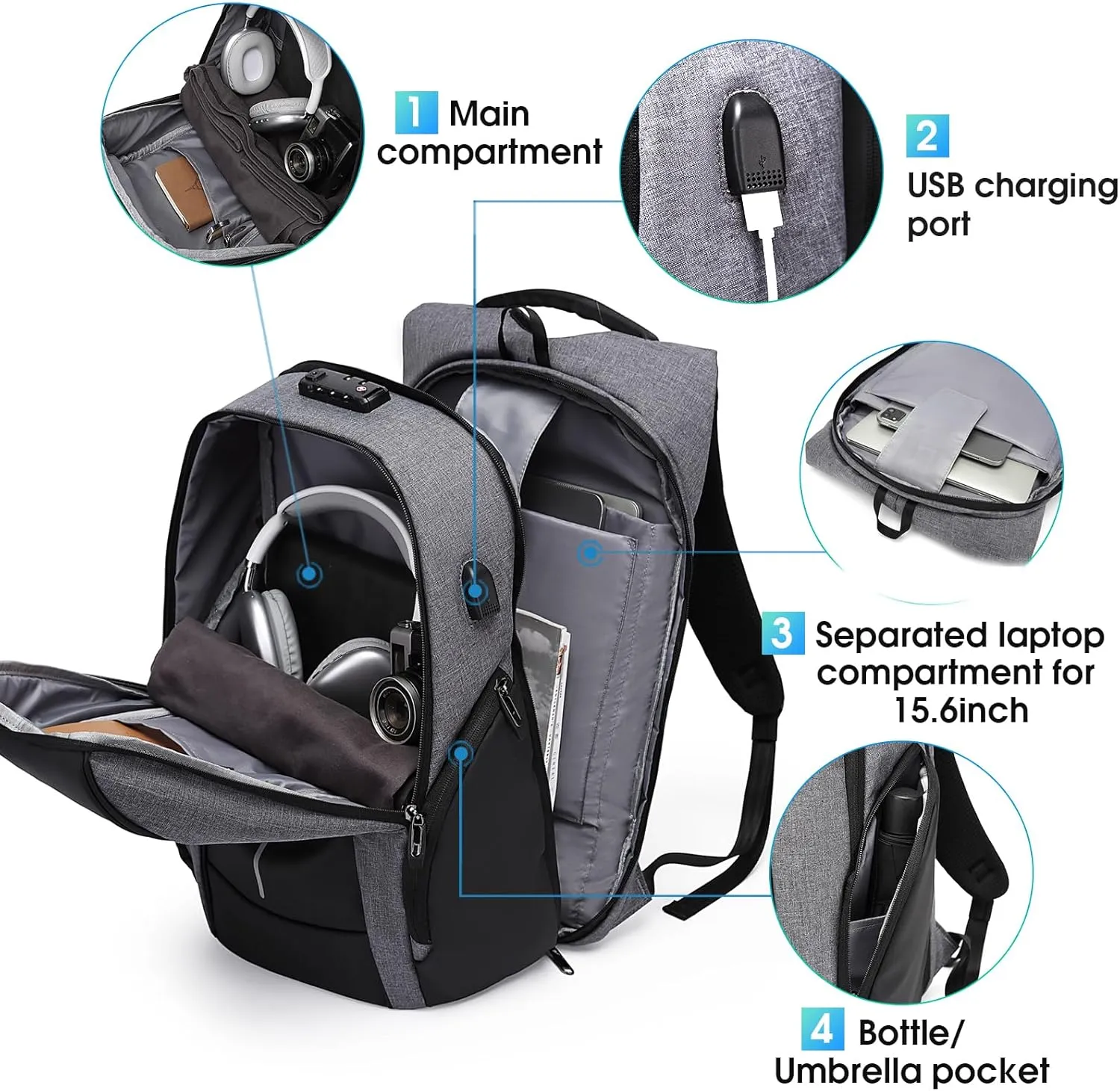 BANGE Lightweight Travel Backpack， Laptop Backpack for 15.6 Inch Notebook, Daily Fashion Work Backpacks for Men and Women…