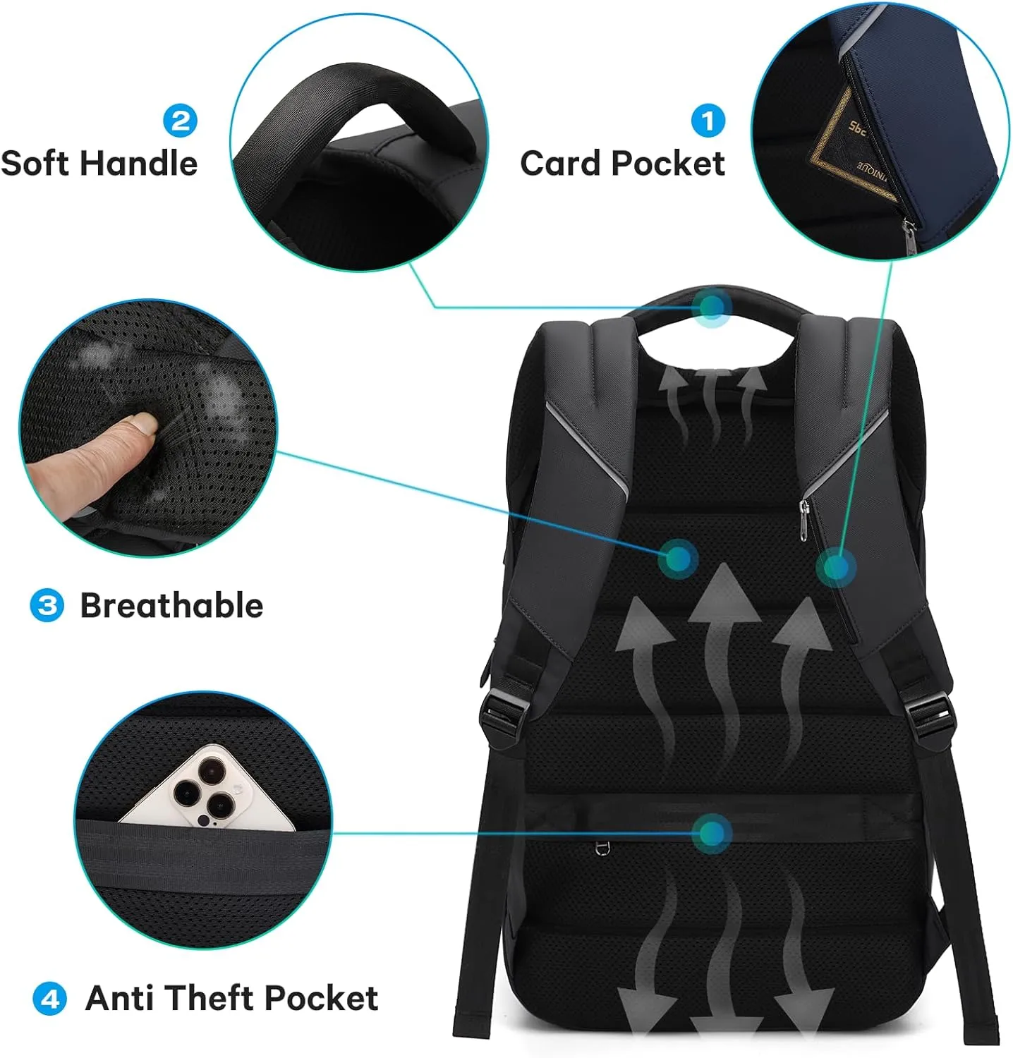 BANGE Travel Backpack,Lightweight Work Backpacks for Men, Laptop Backpack for 15.6Inch, Fashion Backpack for Men and Women…