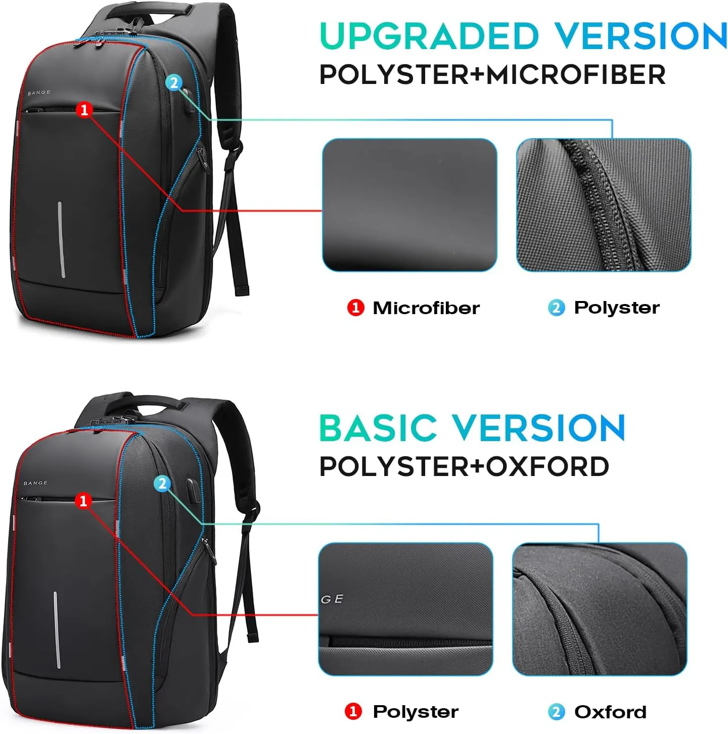 BANGE Travel Backpack,Lightweight Work Backpacks for Men, Laptop Backpack for 15.6Inch, Fashion Backpack for Men and Women…
