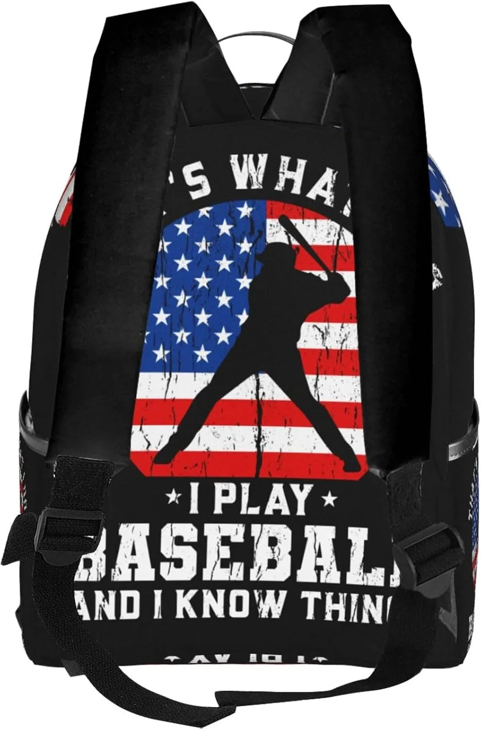 Baseball Quotes Saying That's What I Do American Flag Backpack Lightweight Laptop Backpacks Casual Double Shoulder Backpack For Women Men Travel