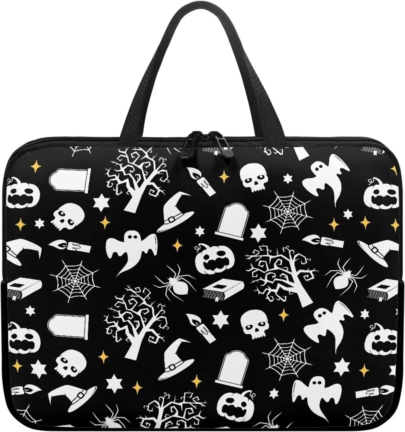 Bats Skulls Print Laptop Bag for Women Men Lightweight 14inch 15.6 Inch 17 inch Computer Bag Laptop Tote Bag Business Briefcase Large Handbag Professional Office Work Bag Gift for Women Men