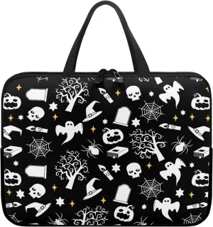 Bats Skulls Print Laptop Bag for Women Men Lightweight 14inch 15.6 Inch 17 inch Computer Bag Laptop Tote Bag Business Briefcase Large Handbag Professional Office Work Bag Gift for Women Men