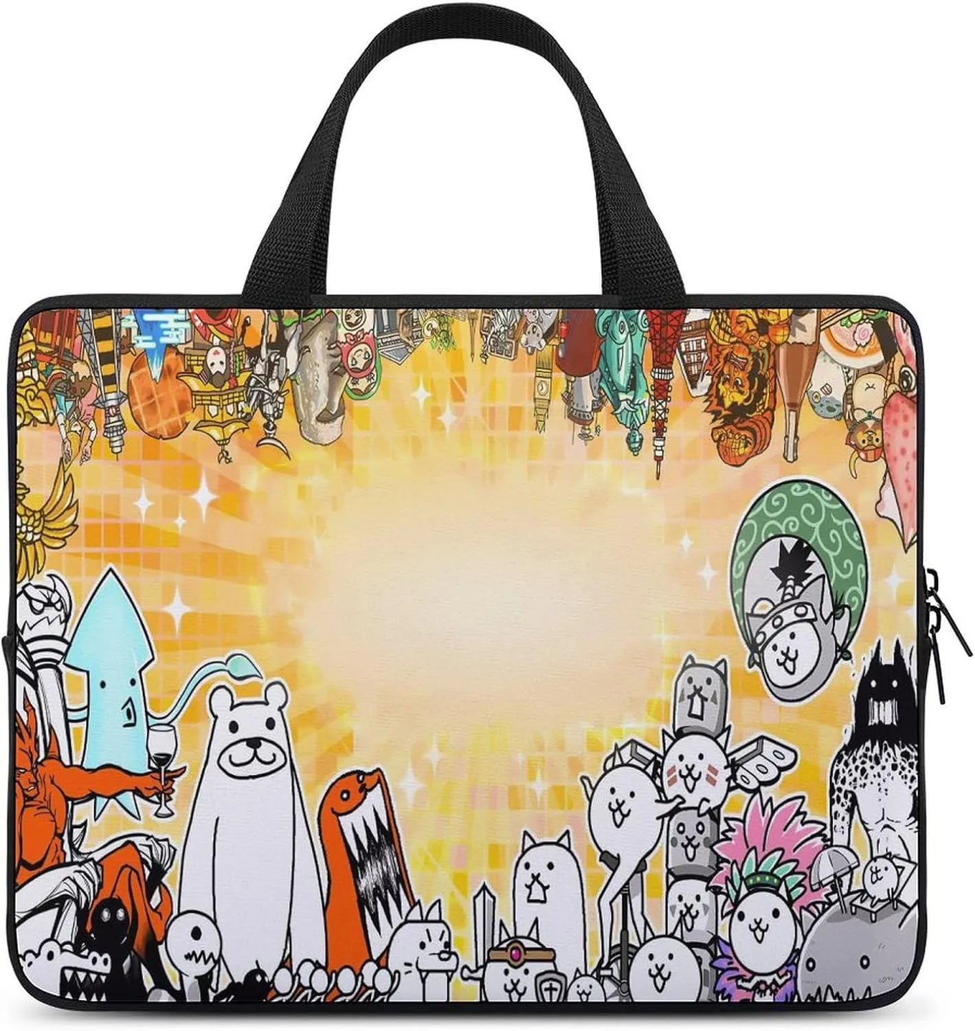 Battle-Cats Slim Laptop Bag - Lightweight And Water-Resistant Carrying Case with Handle