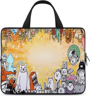 Battle-Cats Slim Laptop Bag - Lightweight And Water-Resistant Carrying Case with Handle