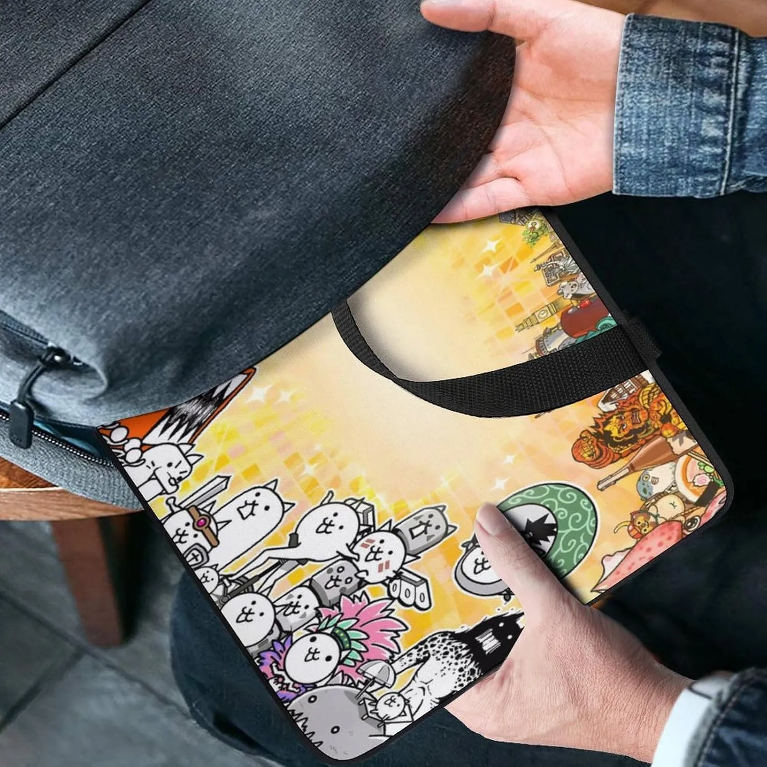 Battle-Cats Slim Laptop Bag - Lightweight And Water-Resistant Carrying Case with Handle