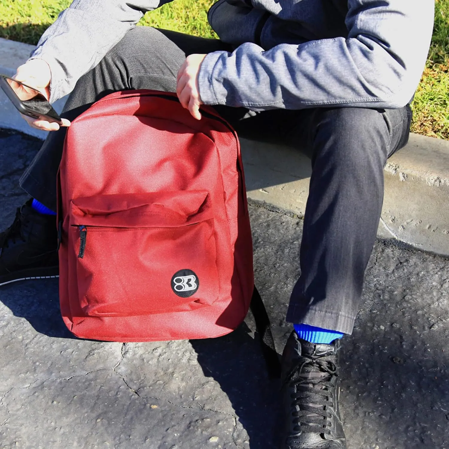 BAZIC School Backpack 17" Fuchsia, Lightweight School Bag Padded Back & Adjustable Strap for Students, Travel Bag Fit A4 Notebook, 12-Pack