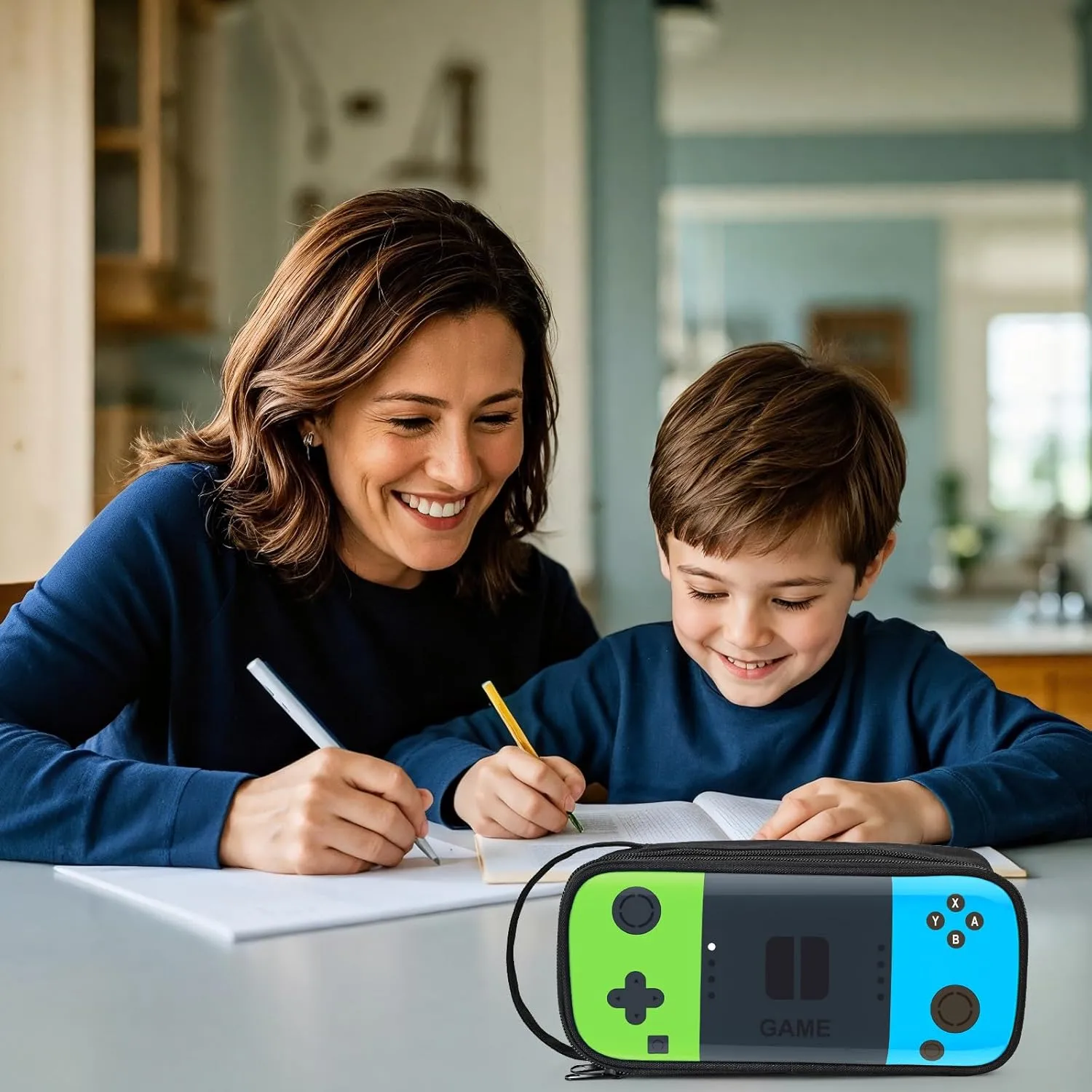 Beaulyn Gamer Pencil Case for Boys Kids - Large Capacity Sturdy Pen Pouch with Zipper, Portable Organizer for School & Travel