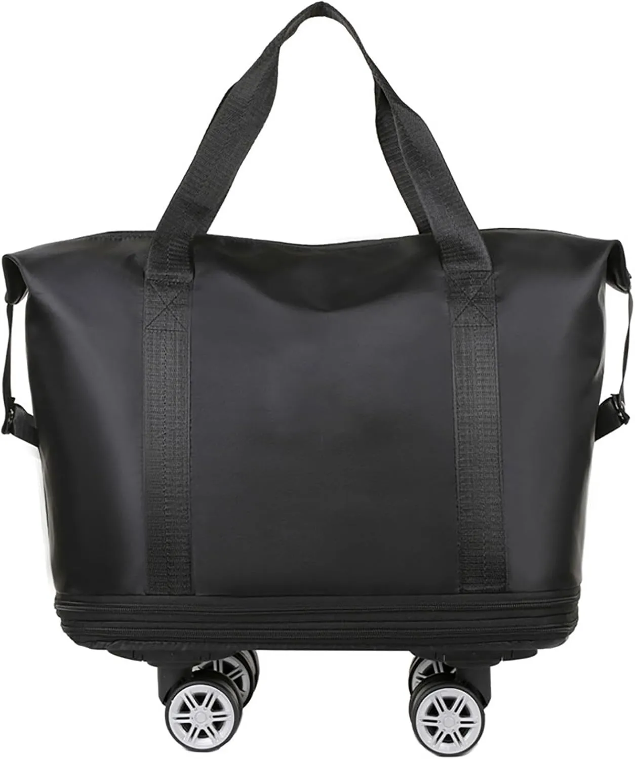 Beente Travel Bag with Wheels,Large Capacity Travel Bag, Rolling Tote Bag withWheels, Universal Wheel Removable (Black)