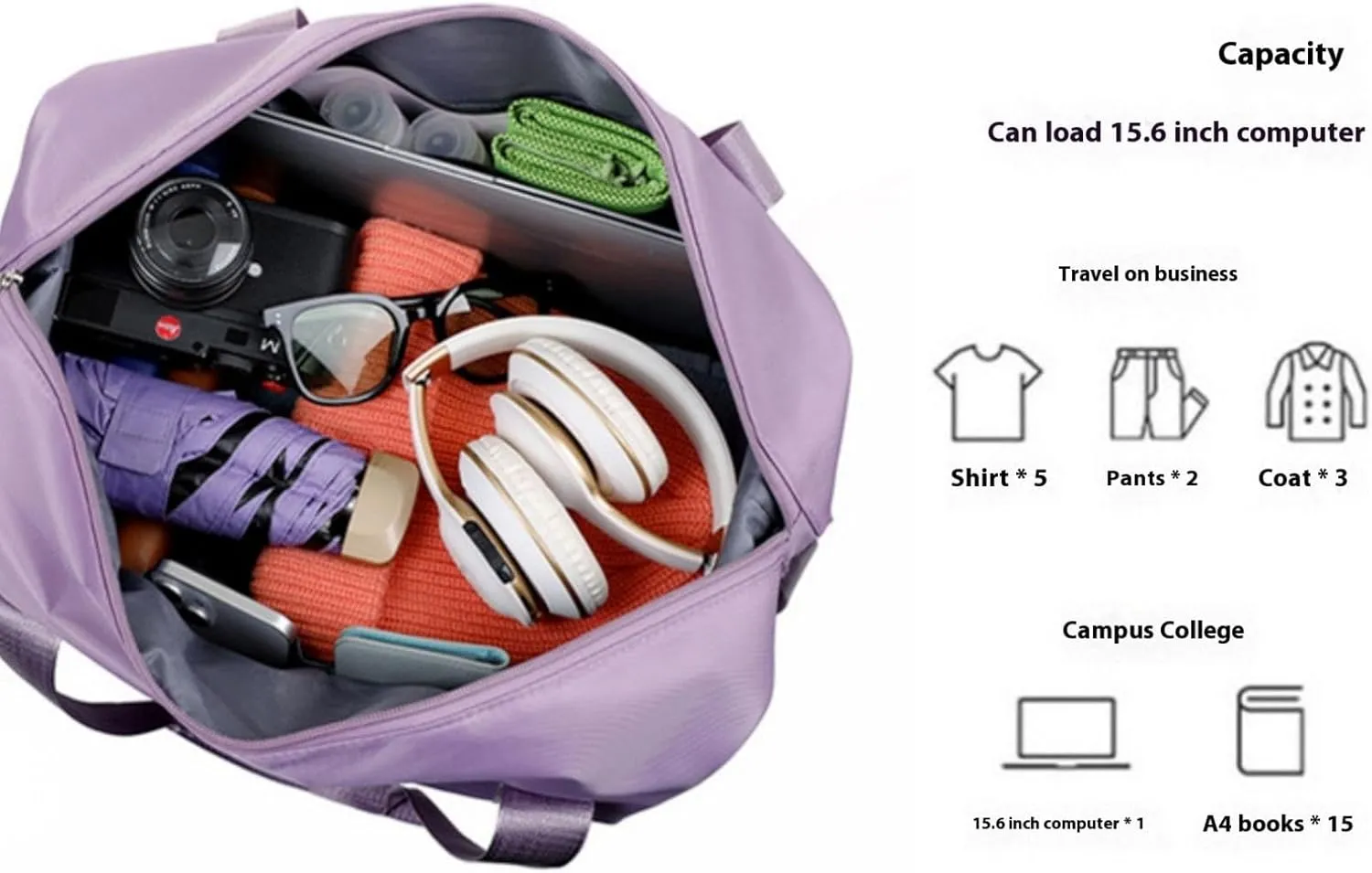 Beente Travel Bag with Wheels,Large Capacity Travel Bag, Rolling Tote Bag withWheels, Universal Wheel Removable (Black)