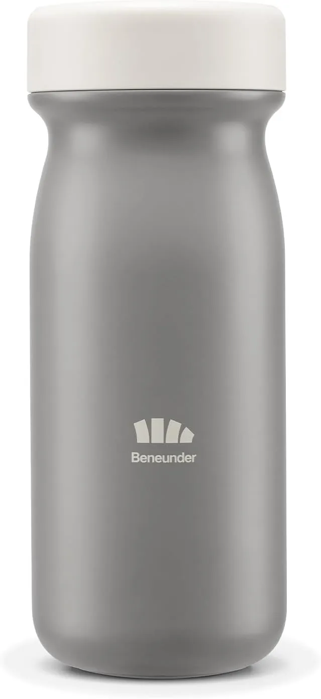BENEUNDER Insulated Water Bottle, 14oz Small Stainless Steel Water Bottle for Womens & Kids, BPA-free Portable Lightweight Metal Bottle with Bottom Pad for Bedside, On-the-go, Work, School & Travel