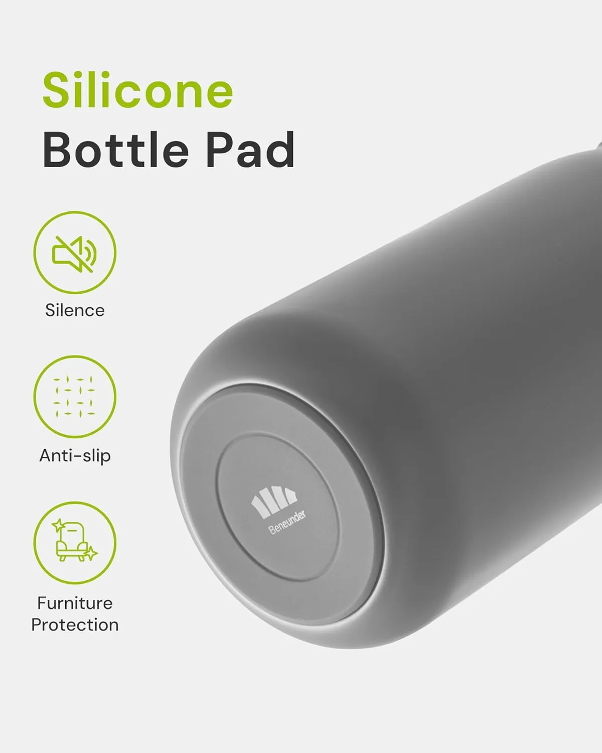 BENEUNDER Insulated Water Bottle, 14oz Small Stainless Steel Water Bottle for Womens & Kids, BPA-free Portable Lightweight Metal Bottle with Bottom Pad for Bedside, On-the-go, Work, School & Travel