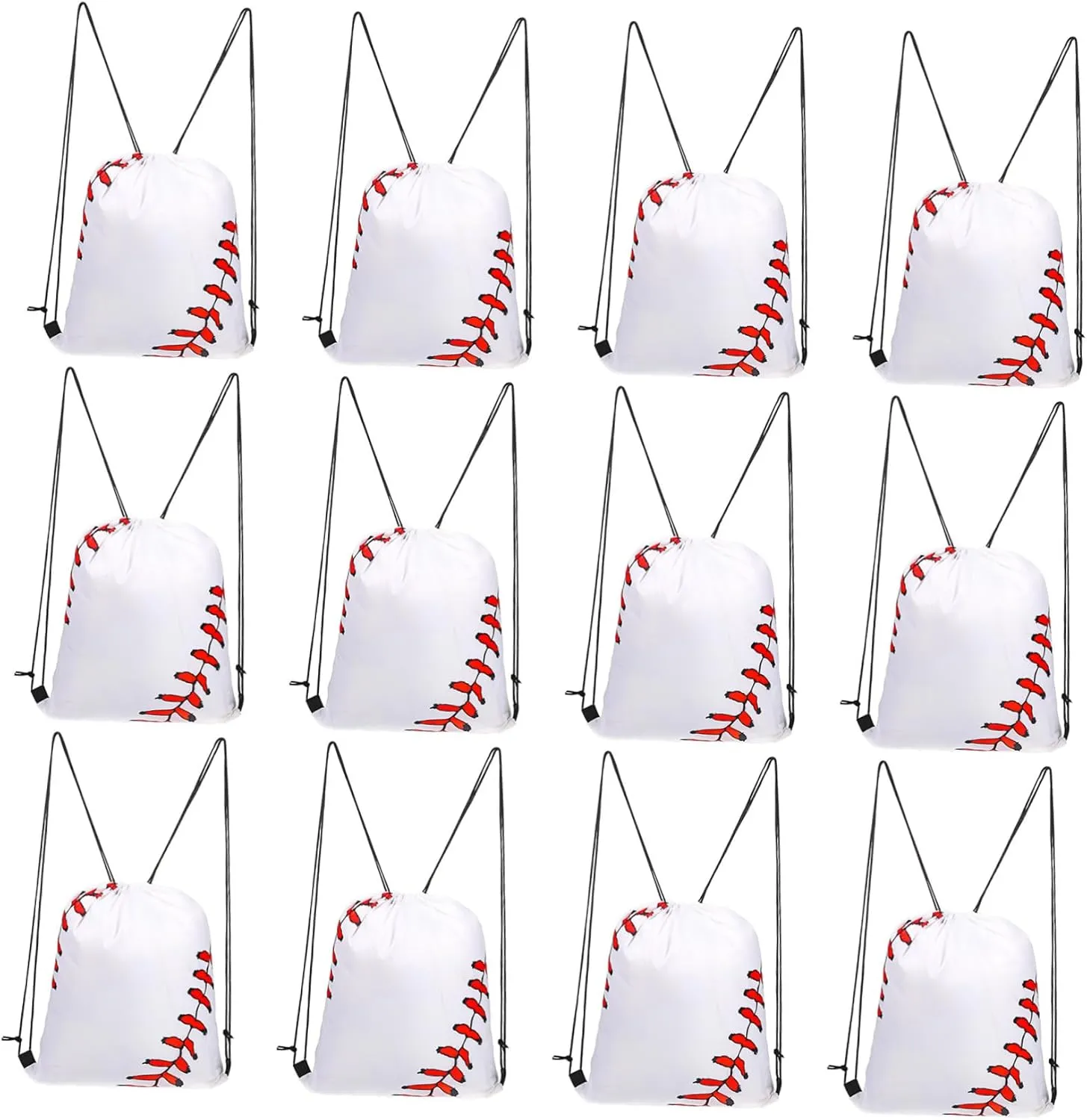 BESPORTBLE 12-pack Waterproof Polyester Drawstring Backpacks Sports Training Bag Baseball Bag Mesh Drawstring Boys and Girls Sports Outdoor Backpack