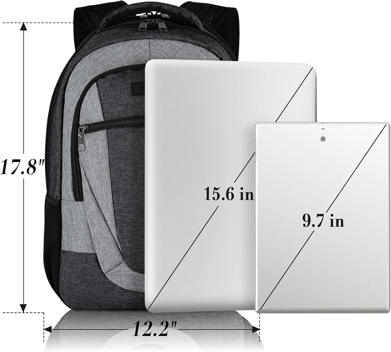 BIKROD Travel Laptop Backpack Men, School Backpacks for College Teen Boys Water Resistant Back Pack, Business Anti Theft Slim Sturdy Computer Bag Gifts Fits 15.6 Inch Laptop with USB Charging Port