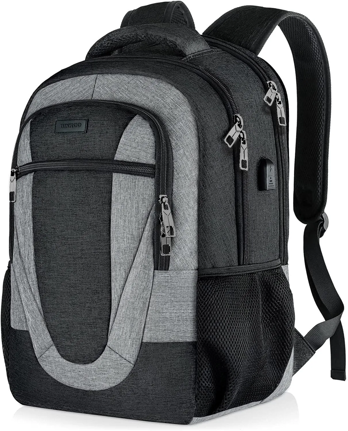 BIKROD Travel Laptop Backpack Men, School Backpacks for College Teen Boys Water Resistant Back Pack, Business Anti Theft Slim Sturdy Computer Bag Gifts Fits 15.6 Inch Laptop with USB Charging Port