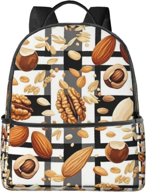 Black and White Plaid Grains Adult Backpacks 14 Inch Laptop Backpack Double Shoulder Bag for Work Travel Gifts