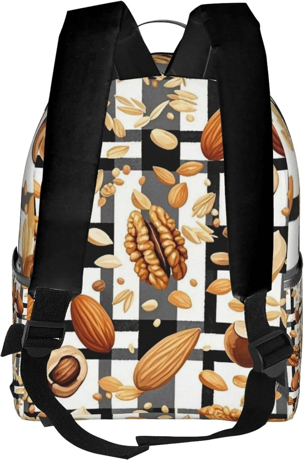 Black and White Plaid Grains Adult Backpacks 14 Inch Laptop Backpack Double Shoulder Bag for Work Travel Gifts