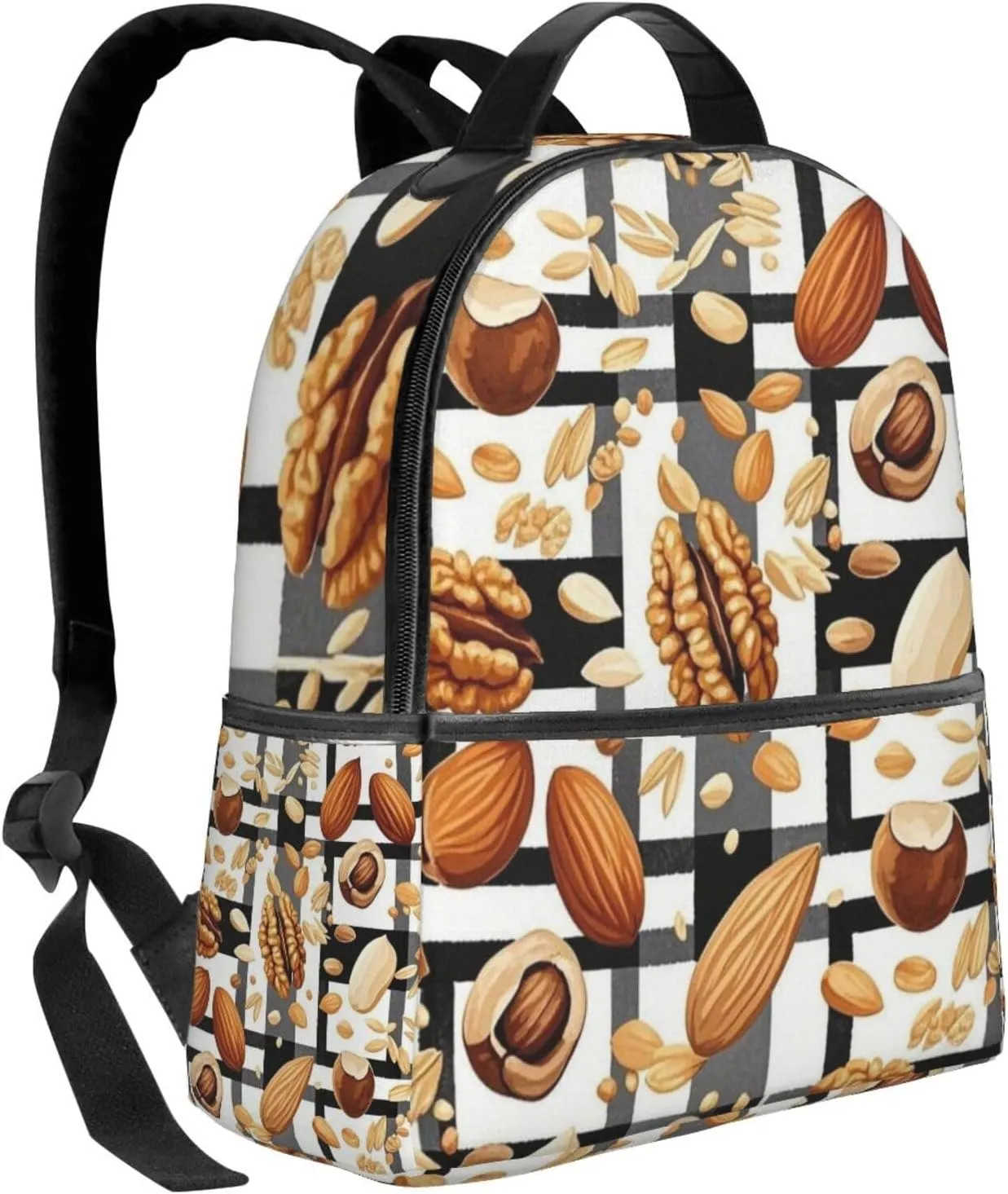 Black and White Plaid Grains Adult Backpacks 14 Inch Laptop Backpack Double Shoulder Bag for Work Travel Gifts