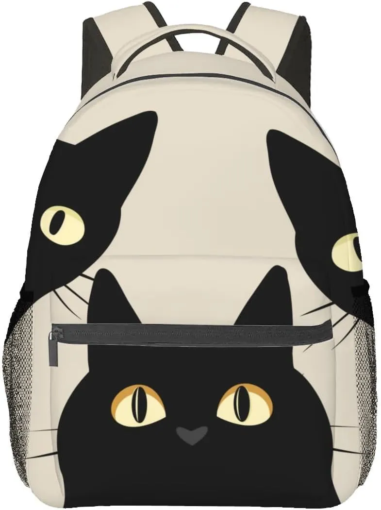 Black Cat Backpack Travel Backpacks Laptop Rucksack,School Bookbag for Women Kids Boys Girls,Cute Animal Back Pack Accessories Bags,Ideal Gifts for Work, Outdoor Adventures
