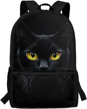 Black Cat Print Kids Backpack for Boys Girls Elementary School Backpacks Children Bookbags Primary Kindergarten Backpack